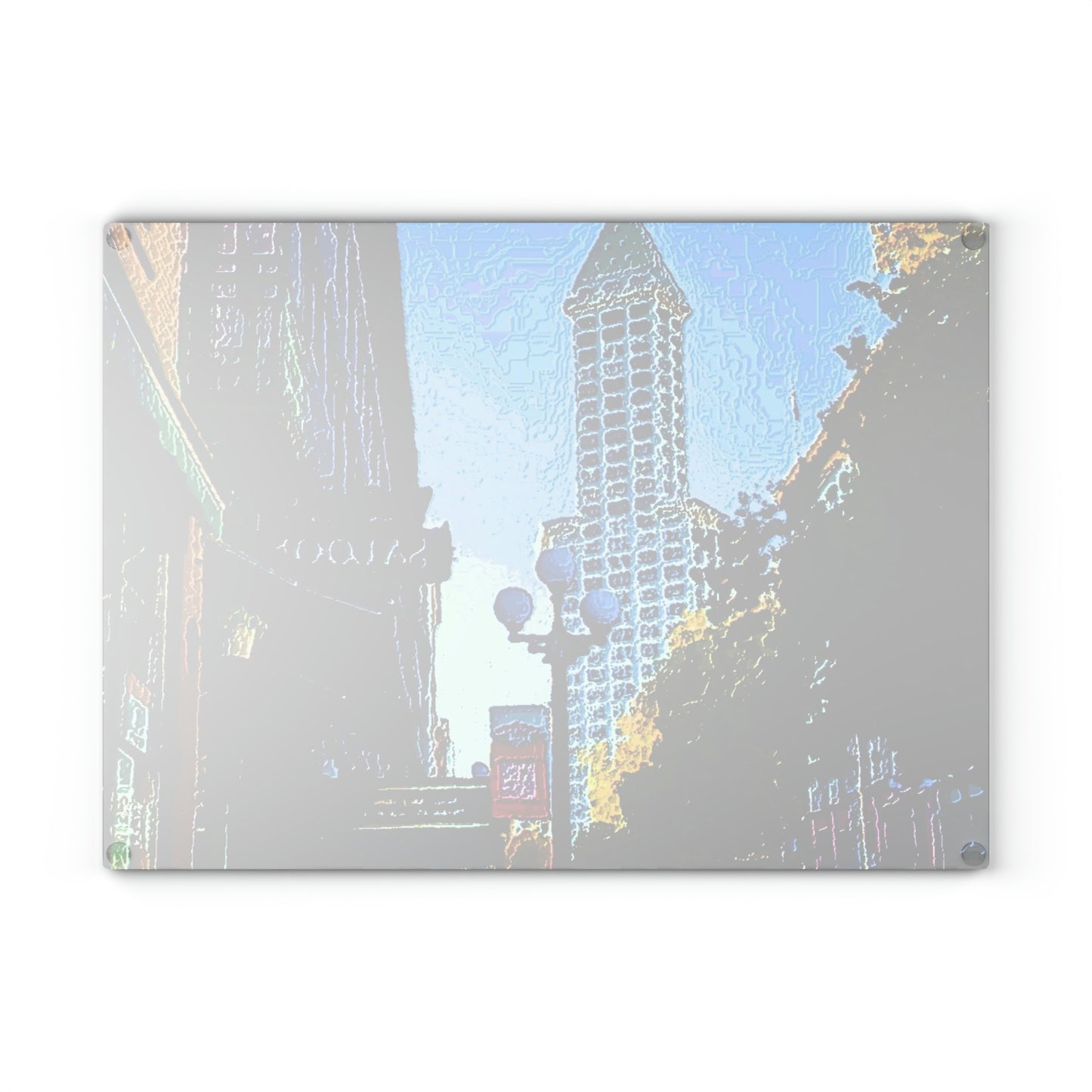 Glass Cutting Board ....  Pioneer Square & Smith Tower ... 'That World Famous View' ... Colleague Supplied Photo ... Original Works ...