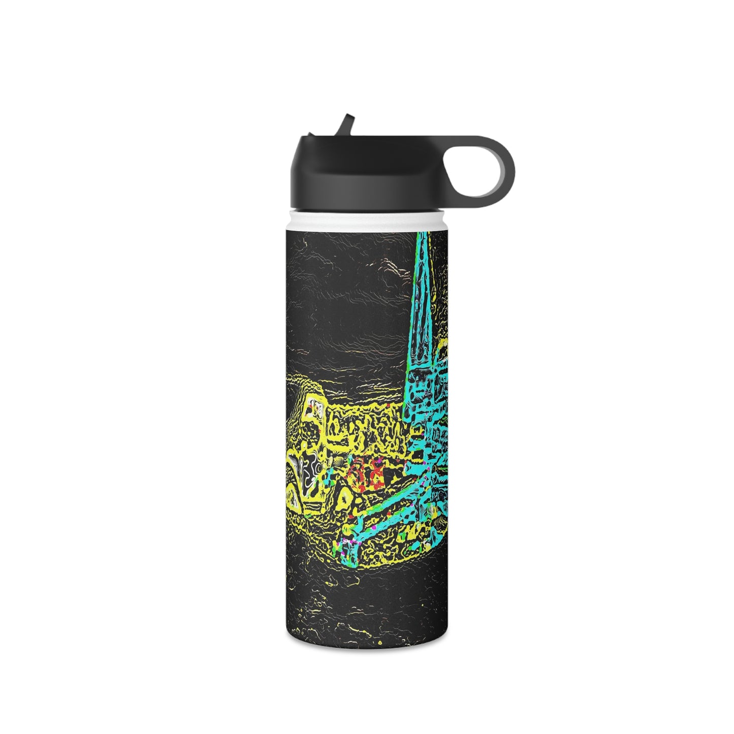 Stainless Steel Water Bottle, Standard Lid ... "Snow Vehicle In Snow Storm At-Rest" ... Circa 12Mar23 ... Central Idaho ... 18-Hours Rendering Time: Original Works ...