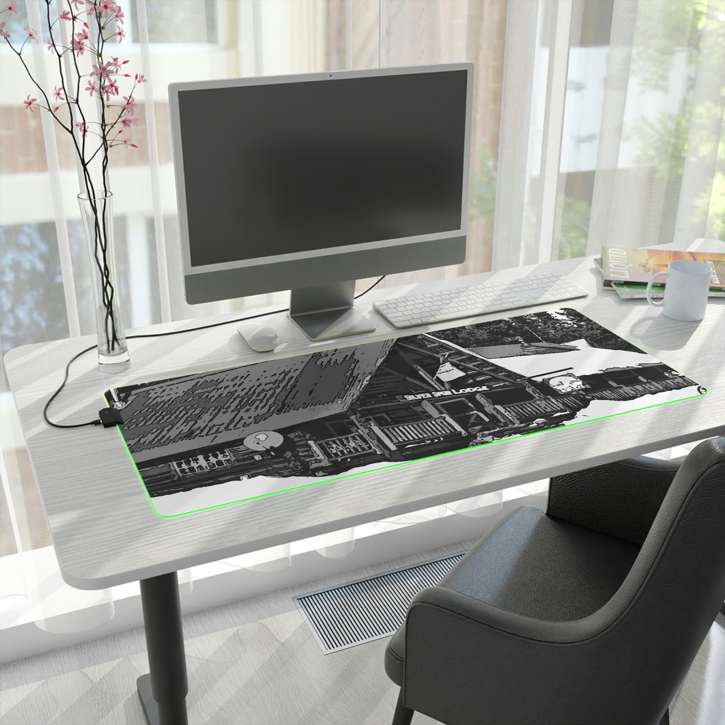 LED Gaming Mouse Pad ... A Beautiful Lodge & Back-Country Outfitter In A Mountain Town ... 'Dixie, Idaho, November 2022' ... Original Works ...