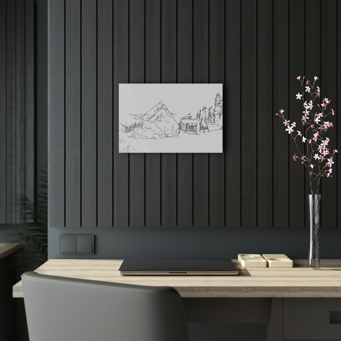 Acrylic Prints ... After An Intense Snow Storm ... 'Digging Out' ... A Vehicle & Cabin "In The Mountains" ... March 2023 ... Original Works ...