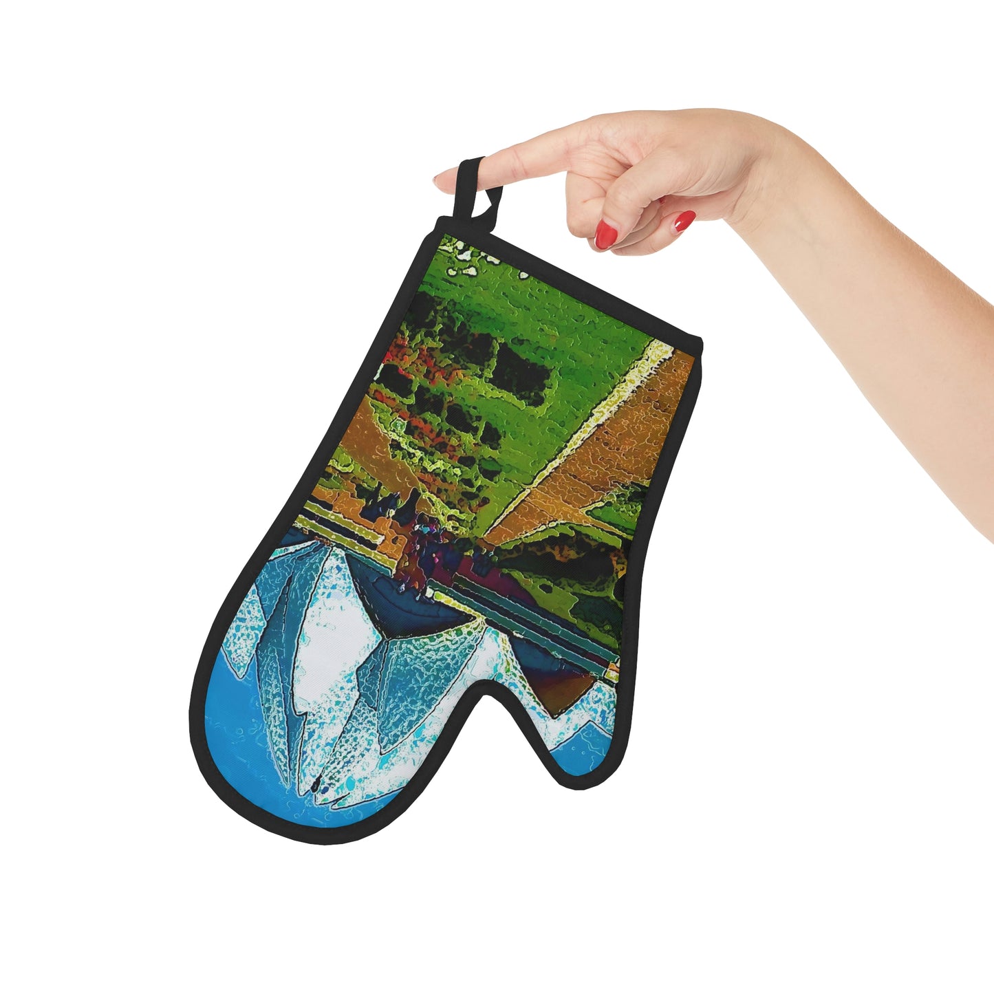 Oven Glove ... 'Bahai'i House-Of-Worship' ... "Lotus Temple: Delhi, India, 2008" ... Original Works ...