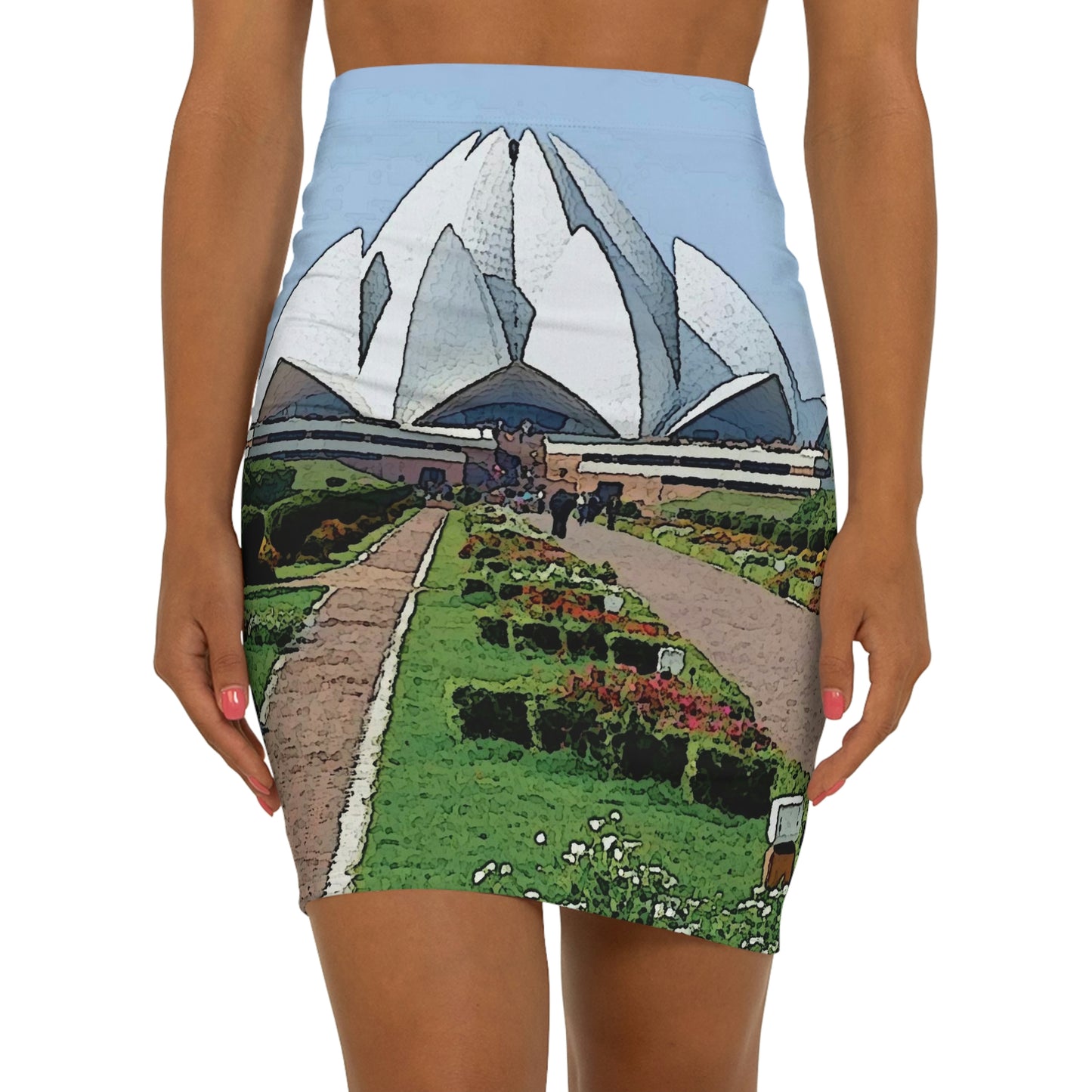 Women's Mini Skirt ... 'Bahai'i House-Of-Worship' ... "Lotus Temple: Delhi, India, 2008" ... Original Works ...