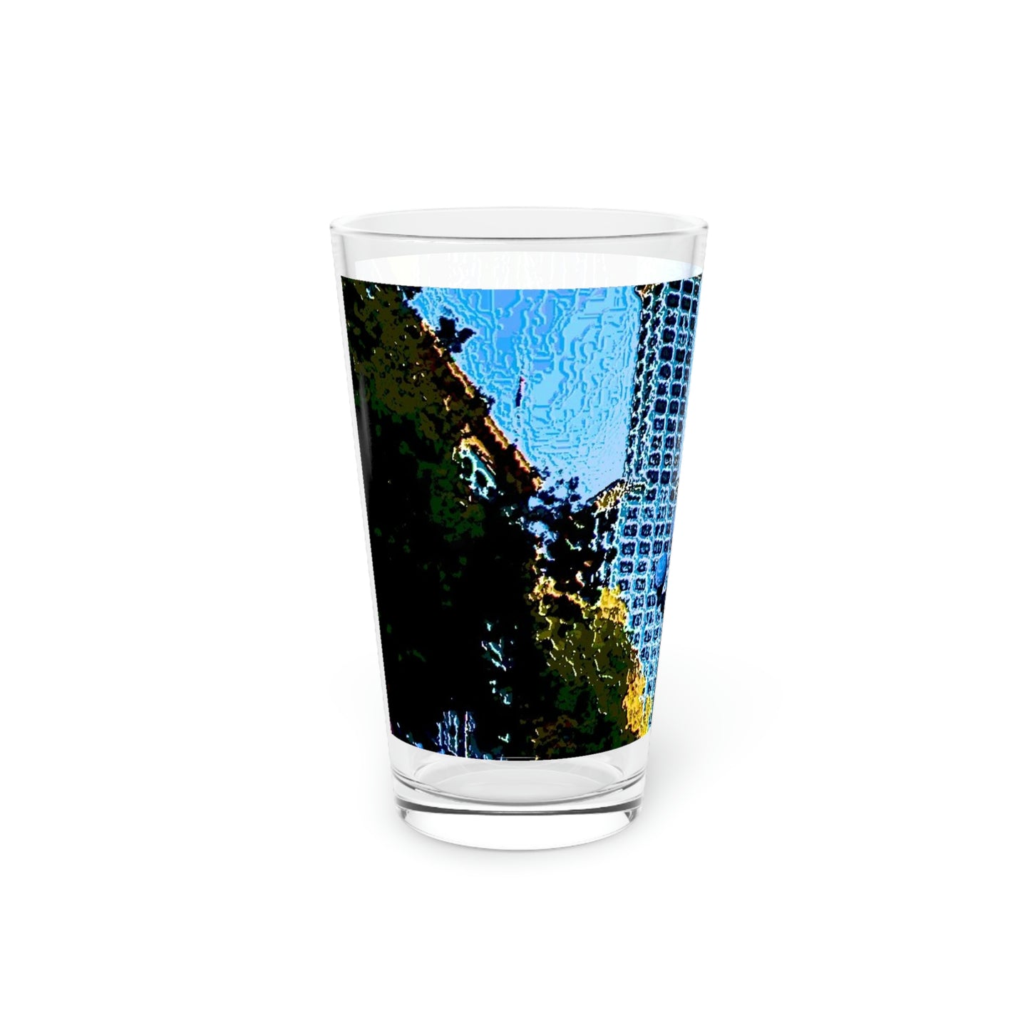 Pint Glass, 16oz ...  Pioneer Square & Smith Tower ... 'That World Famous View' ... Colleague Supplied Photo ... Original Works ...