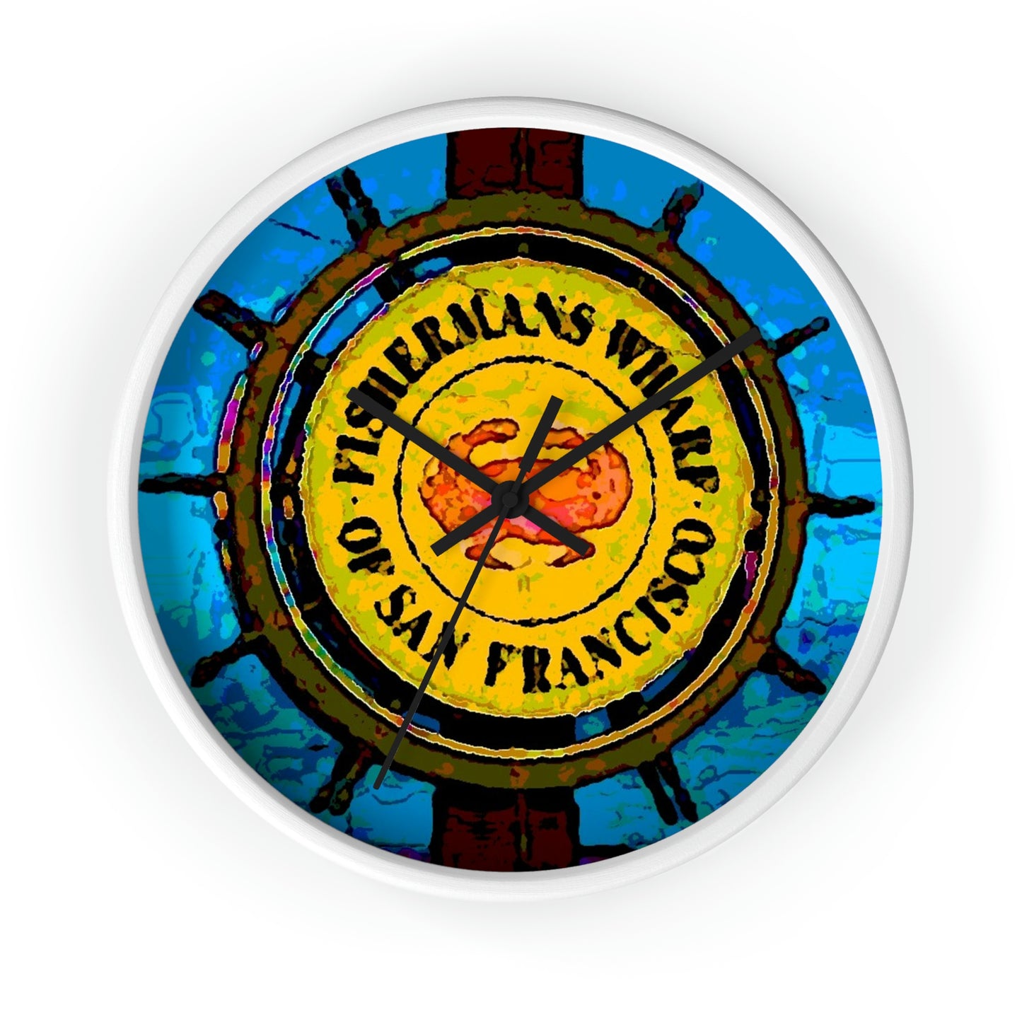 Wall clock ... "No.9 Fishermen's Grotto - Fishermen's Wharf, SF, California" ... Family Archives: 1970's ... Original Works ...