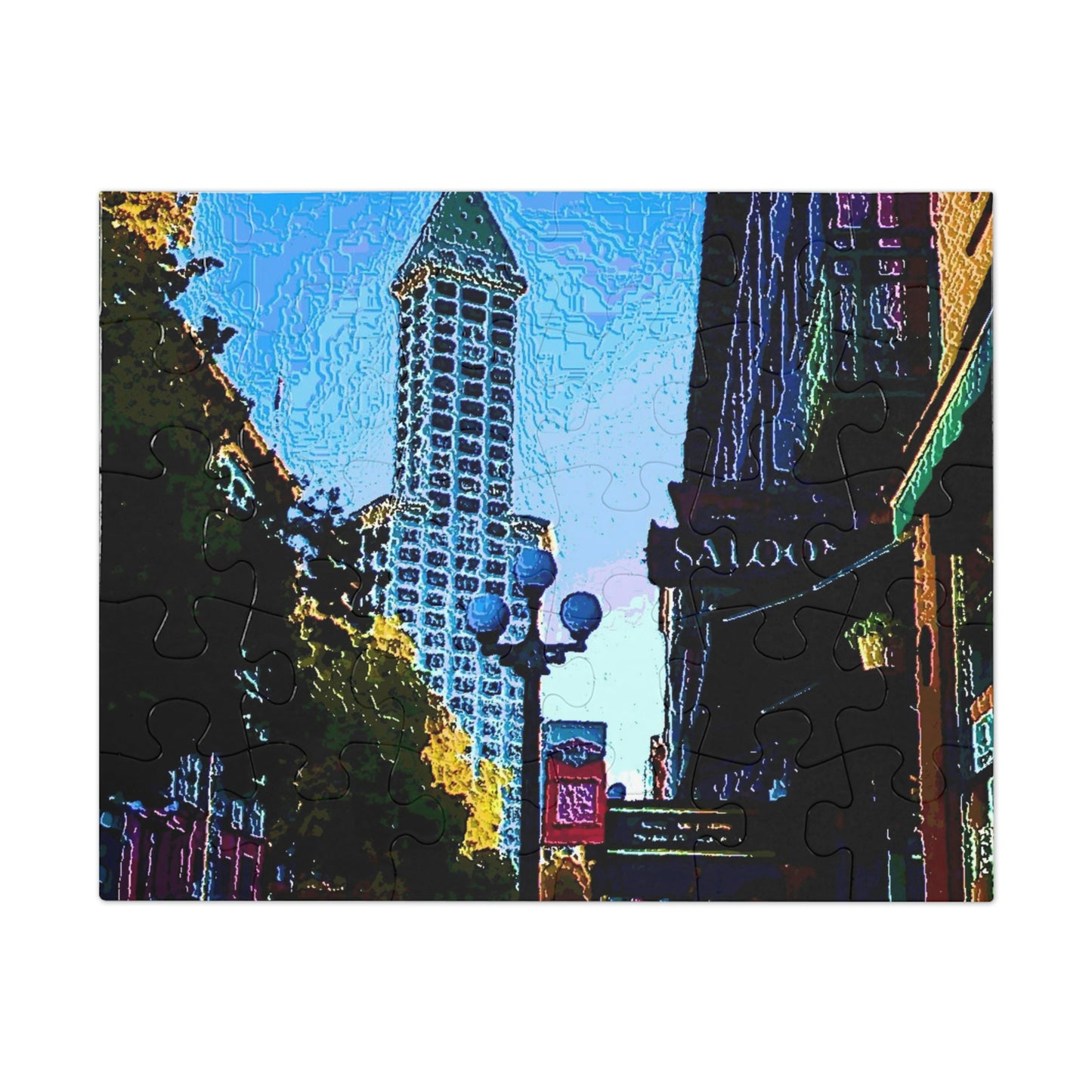 Jigsaw Puzzle (30, 110, 252, 500,1000-Piece) ...  Pioneer Square & Smith Tower ... 'That World Famous View' ... Colleague Supplied Photo ... Original Works ...