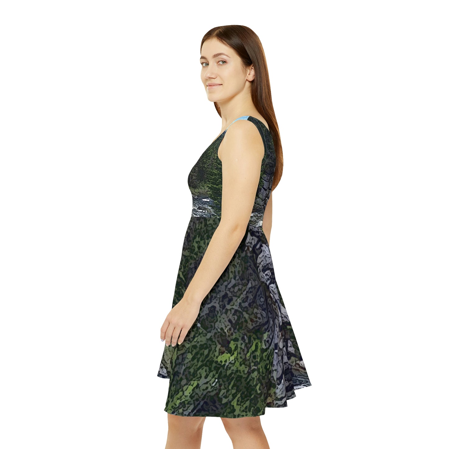 Women's Skater Dress ..."I Am Innocent" ... Tricky-Dick Immortalized ... Nixon Rock: Along The River ... Central Idaho, Summer 2020 ... Original Works ...