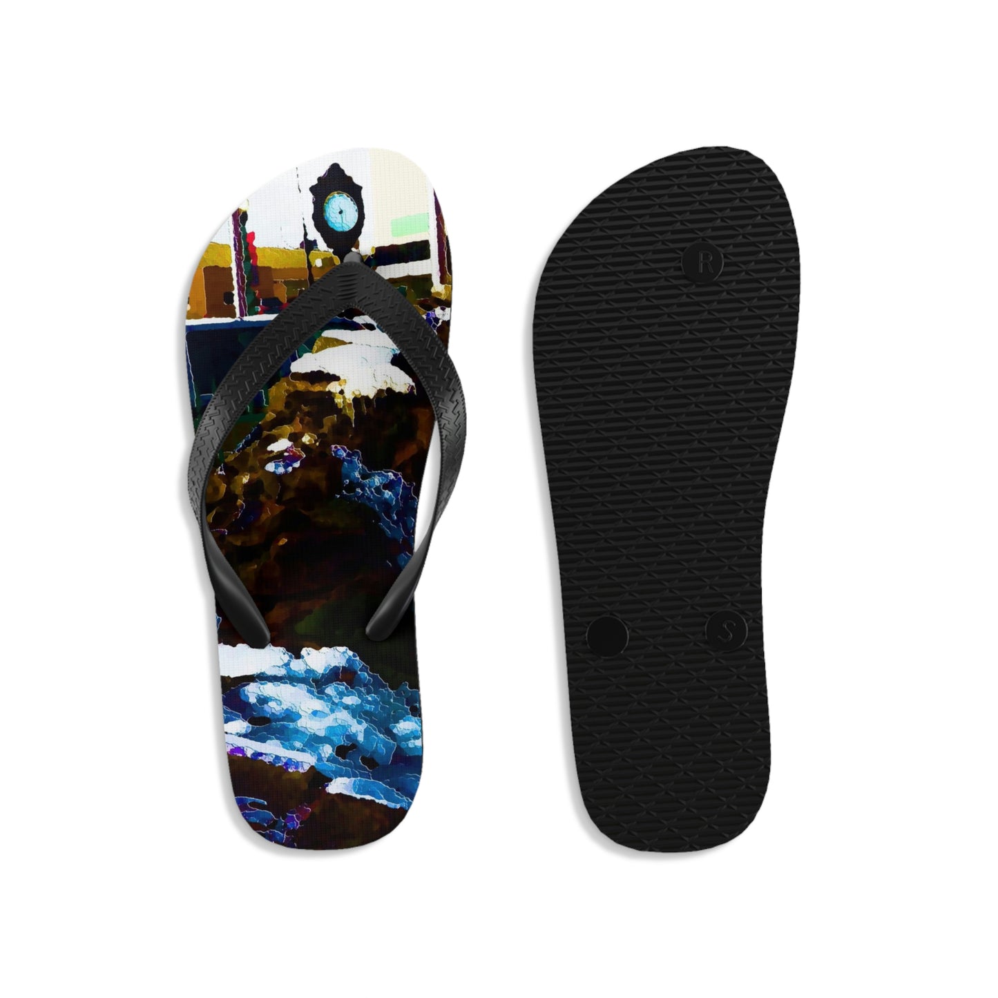 Unisex Flip-Flops ...  "Ice & Water Sculpted" ... Downtown Grangeville, Idaho ... Adjacent To Irwin Pharmacy ... 5Jan23 ... Original Works ...