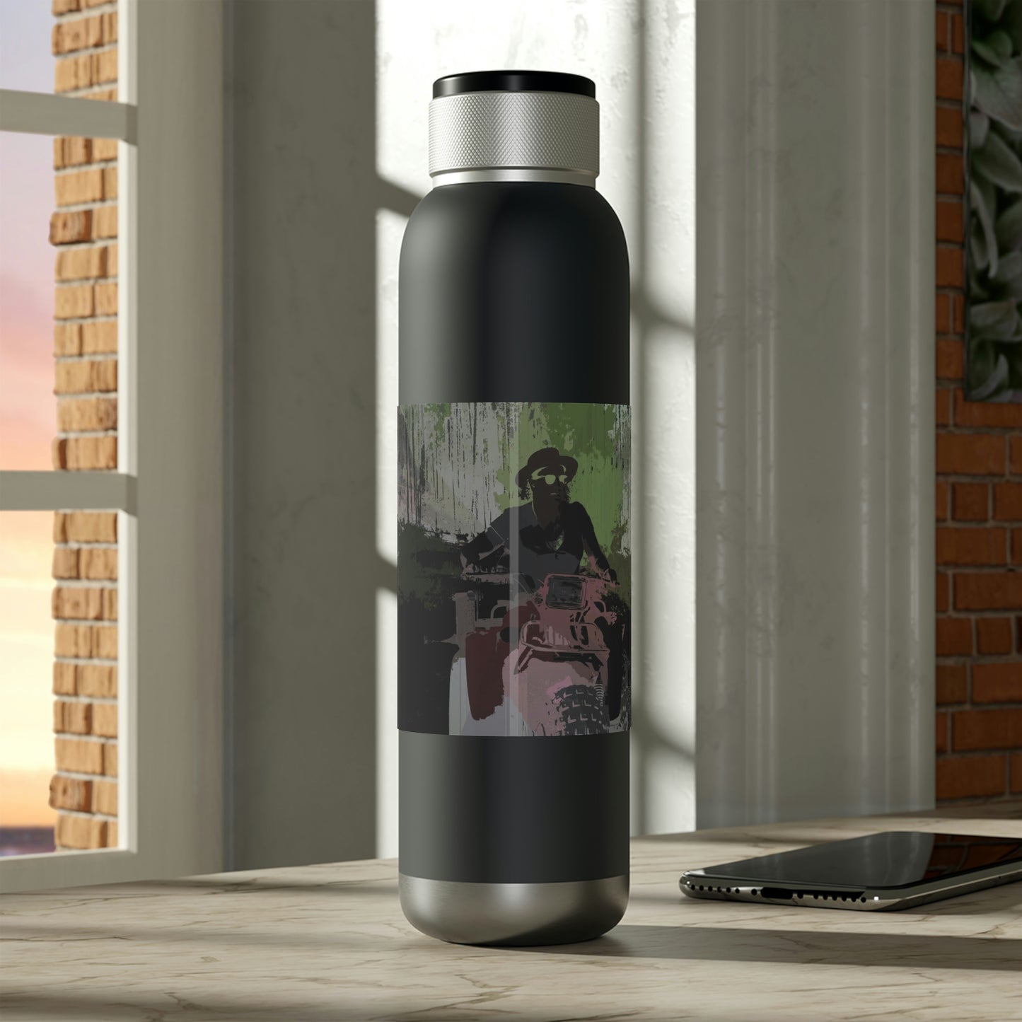 Soundwave Copper Vacuum Audio Bottle 22oz ... 3-Wheeln' N' Groovin The Mountain Roads ... Central Idaho ... Original Works ...