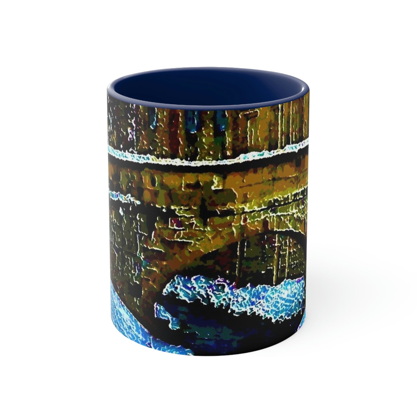 Accent Coffee Mug, 11oz ...  Walikng The Streets & Alleys ... 'Strolling The Canals ... '  ... Original Works  ...