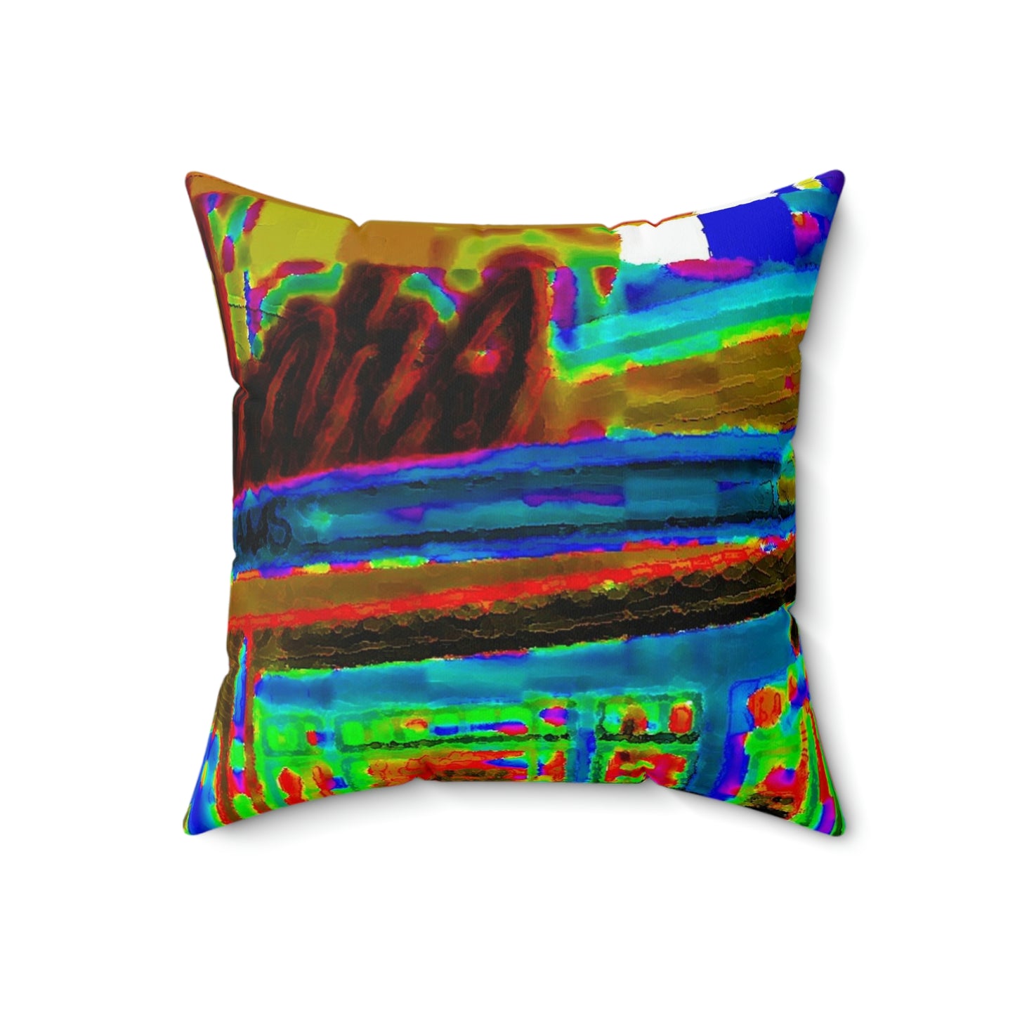 Spun Polyester Square Pillow ... In-A-Hurry & Stressed? ... Remember: Keep "Clam" ... Clam_Happy ...  'Ivars: Seattle Waterfront' ... Personal Archives ... Original Works ...