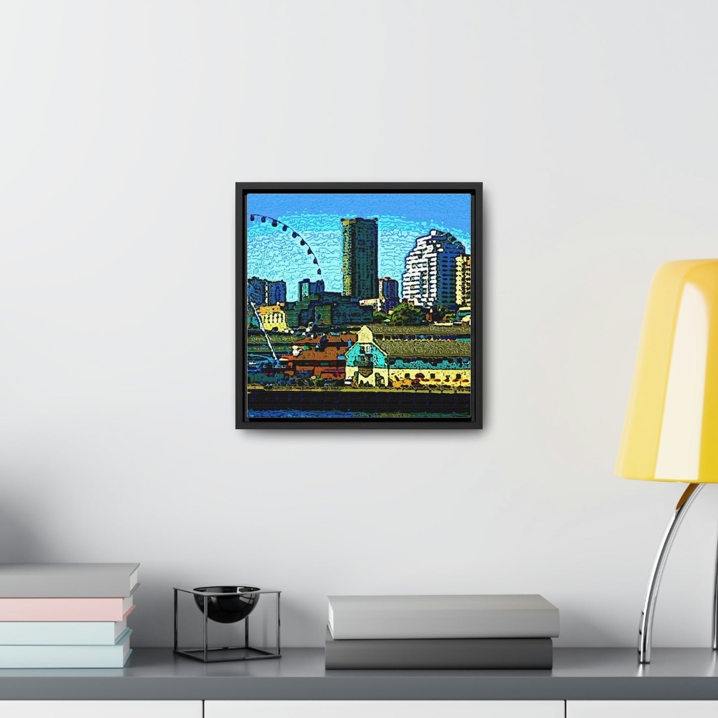 Gallery Canvas Wraps, Square Frame ... That Classic Wheel ... 'Seattle's Wheel' ... & An Old Classic Waterside Vendors ...  'Family Archives' ... Original Works ...