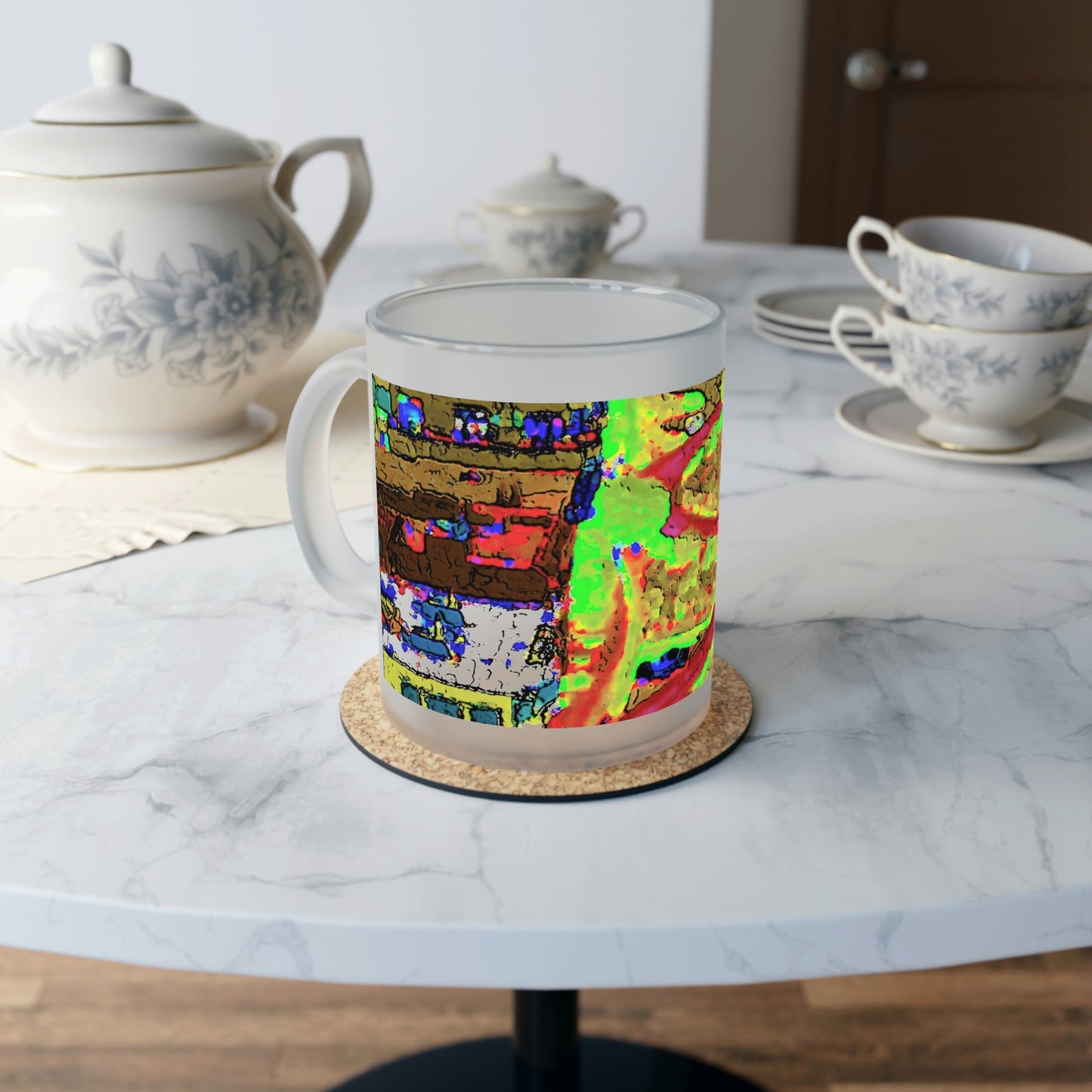 Frosted Glass Mug ... A Crazy Street ... 'Eight Winding Curve-Switchbacks' ... "Lombard Street, San Francisco, CA' ... Family Archives: 1970's ... Original Works ...
