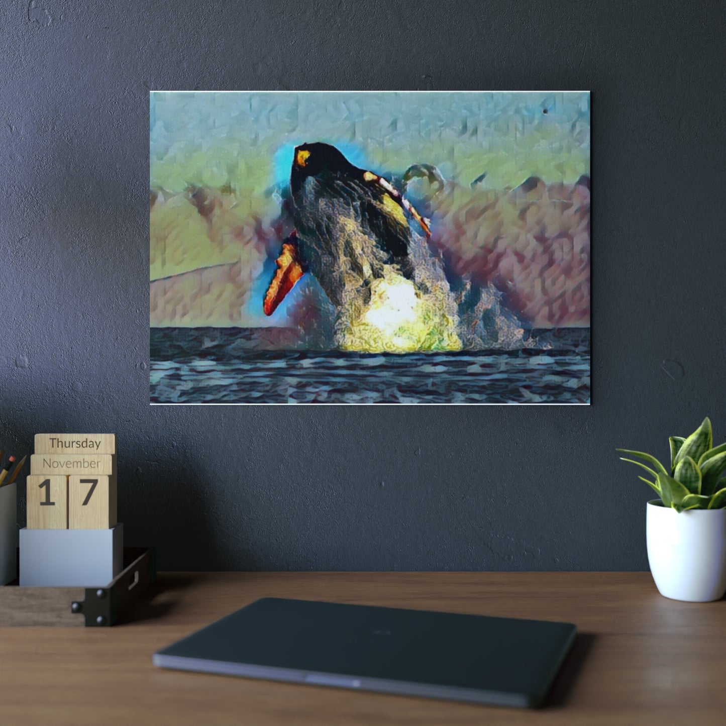 Aluminum Composite Panels ... An Extraordinary Humpback Breach ... 'With Explosive Energy' ... Family Archives (KPH) ... Circa: 21st Century. Maui, HI ... Original Works ...