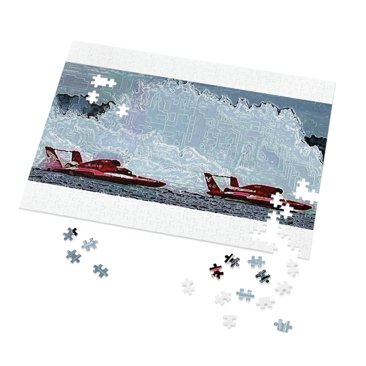 Jigsaw Puzzle (30, 110, 252, 500,1000-Piece) ... Seattle Columbia Cup On Lake Washington ... "Dave Wilcox Heads For The Win" ... Associate Gift-Photo ... Original Works ...