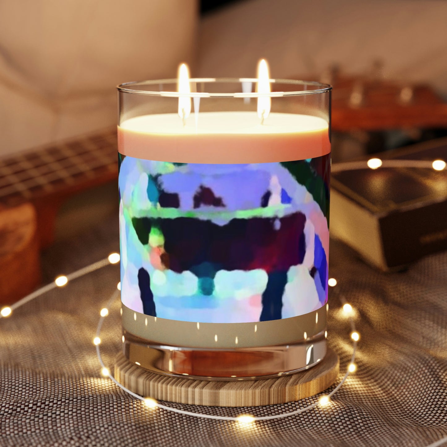 Scented Candle - Full Glass, 11oz ... "Seattle's World Fair" ... Below Space Needle 'Looking Up' ... On A Very Rainy Morning (Father's Family Photo). ... Original ...