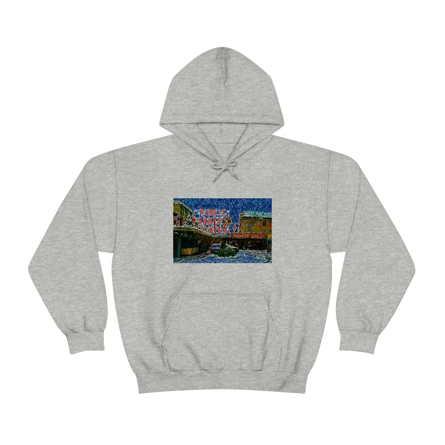 Unisex Heavy Blend™ Hooded Sweatshirt ... Pike Place Market: 'The Public Market', Seattle, Washington. Circa Fall 2013 ...