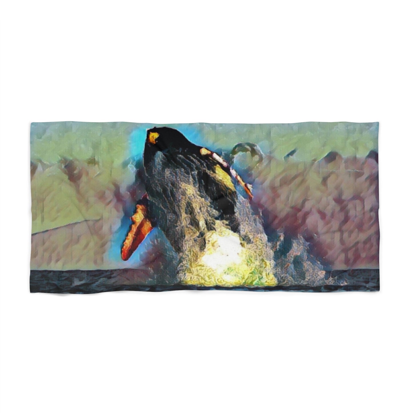Beach Towel ... An Extraordinary Humpback Breach ... 'With Explosive Energy' ... Family Archives (KPH) ... Circa: 21st Century. Maui, HI ... Original Works ...