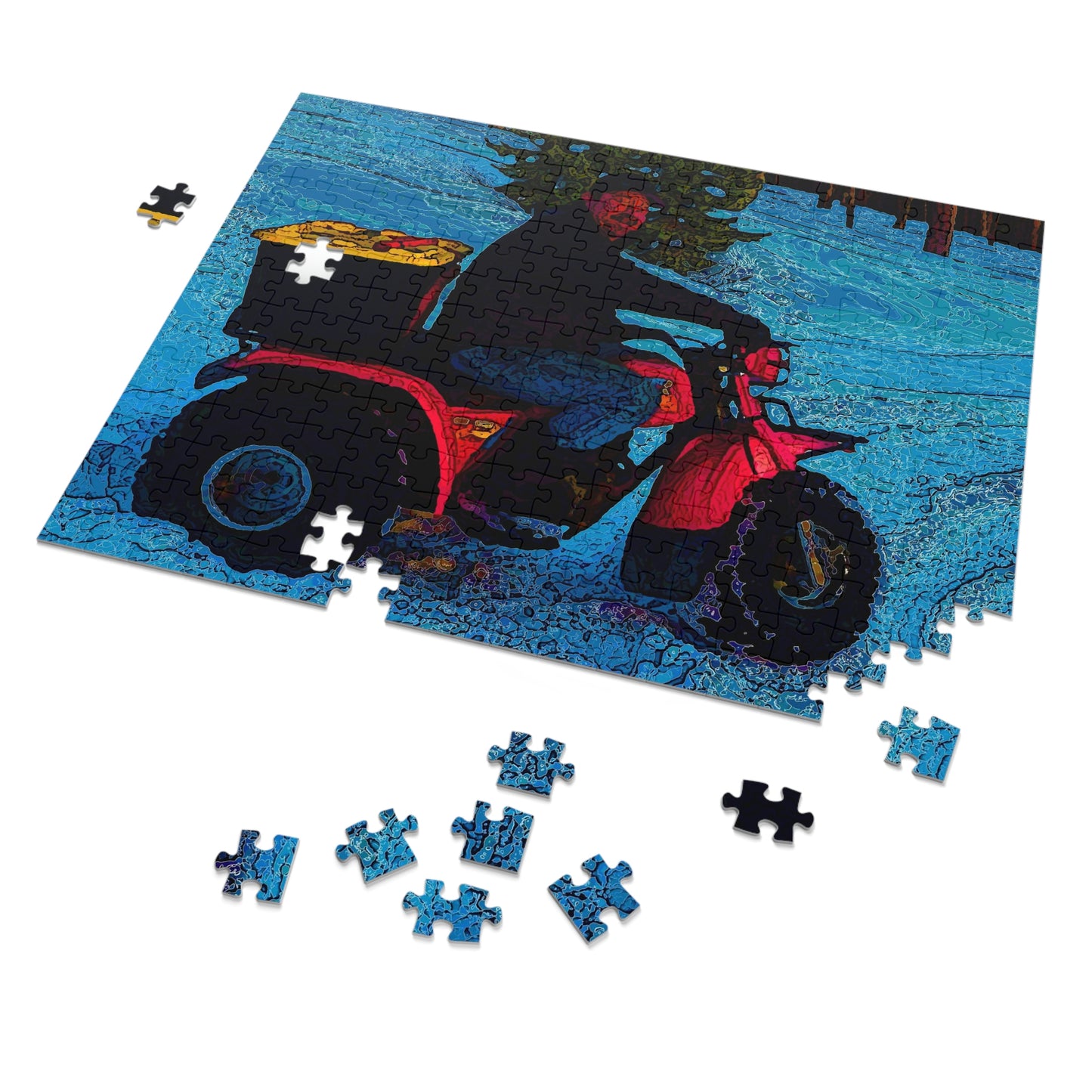 Jigsaw Puzzle (30, 110, 252, 500,1000-Piece) ... There's 2-Wheelin ... There's 4-Wheelin ... 'And-Of-Course' ... "There's 3-Wheelin-In-The-Snow" ...  Original Works ...