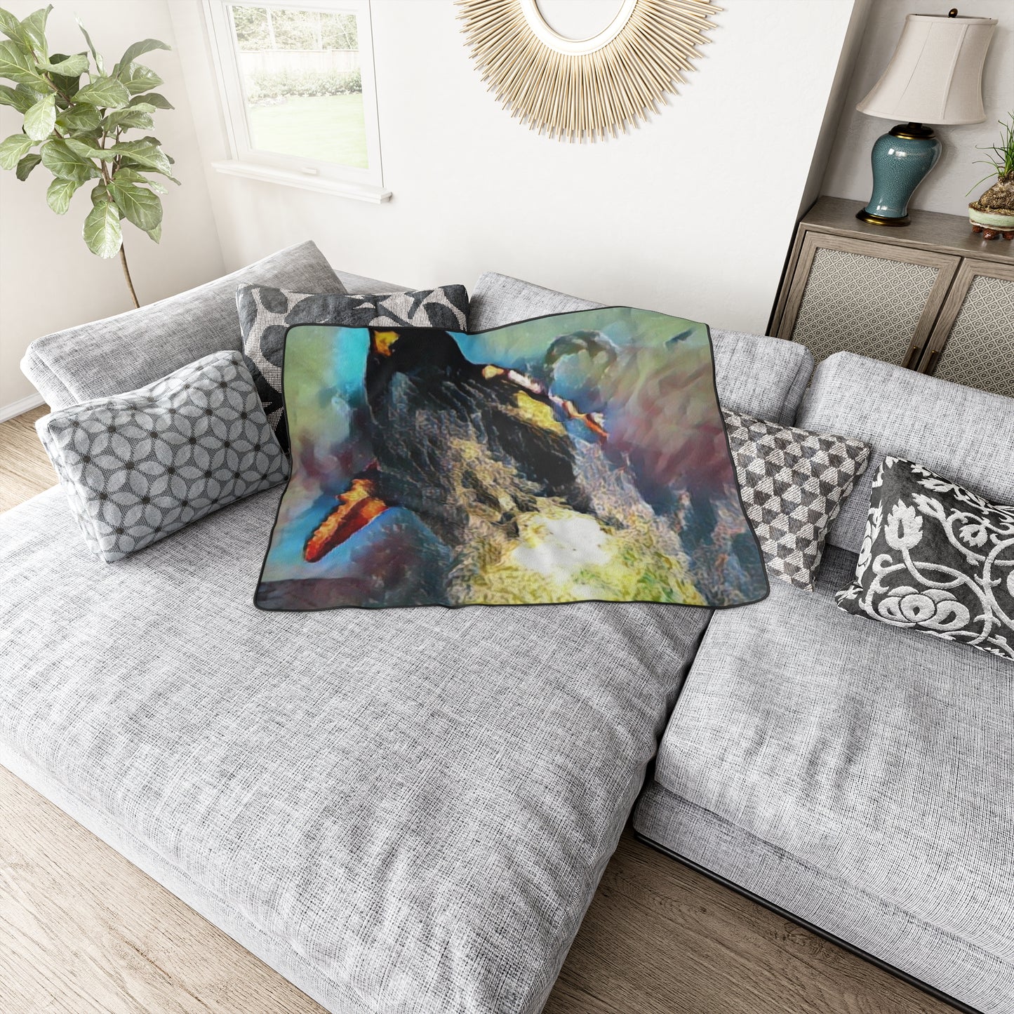 Polyester Blanket ... An Extraordinary Humpback Breach ... 'With Explosive Energy' ... Family Archives (KPH) ... Circa: 21st Century. Maui, HI ... Original Works ...