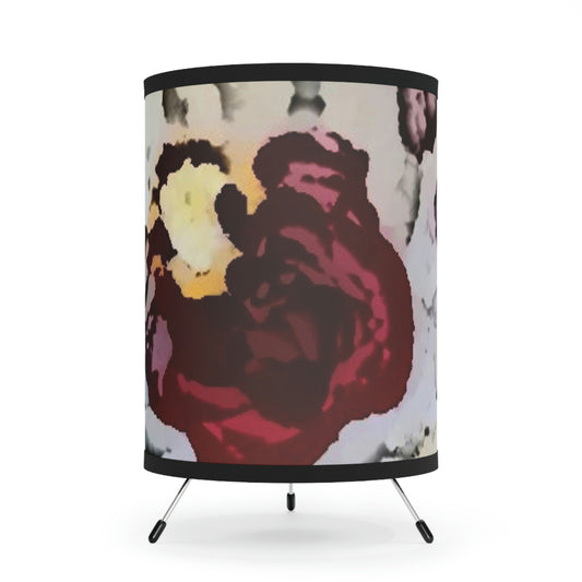Tripod Lamp with High-Res Printed Shade, US\CA plug ... "A Friendly Flower" ... Pointsettia 'Pointing' ... Original Works ... (Supplied Photograph) ...