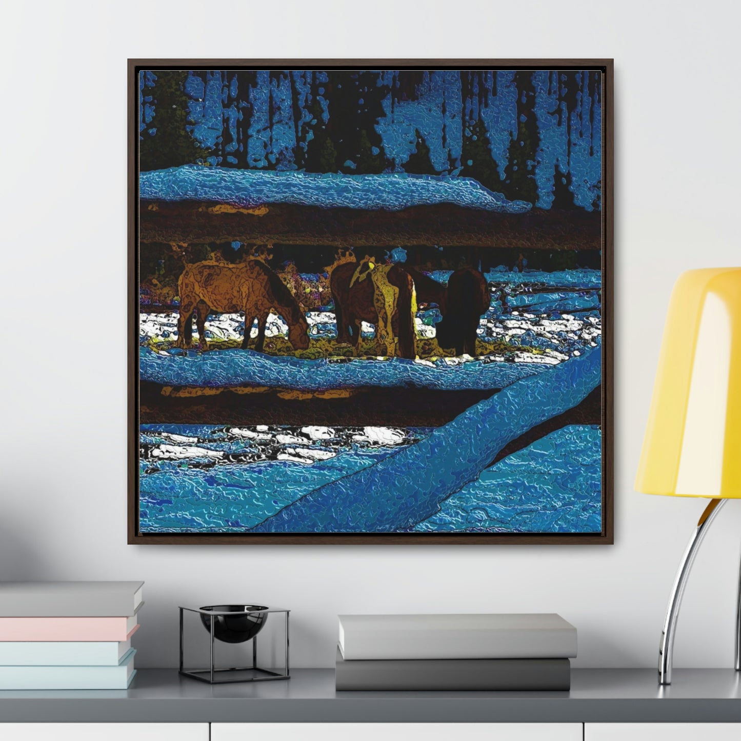 Gallery Canvas Wraps, Square Frame ... A Horse ... A Saddle ...  Foraging Through The Snow ...  An_Asses 'Cry' ... Central Idaho, November 2022 ...  Original Works ...