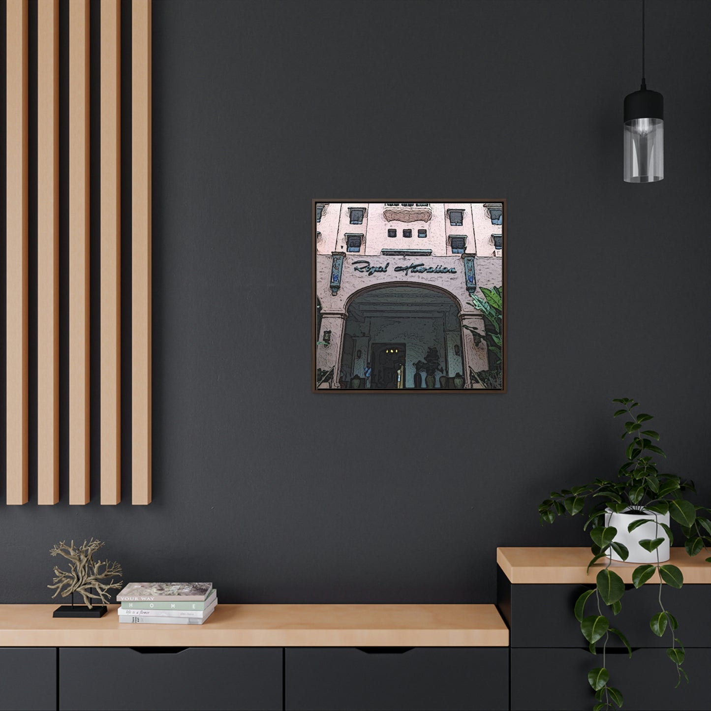 Gallery Canvas Wraps, Square Frame ...  "La Grande Entree" At: 'The Pink Palace' ... The Royal Hawai'ian ... Honolulu, HI ... '27Oct2014' ... Original Works ...