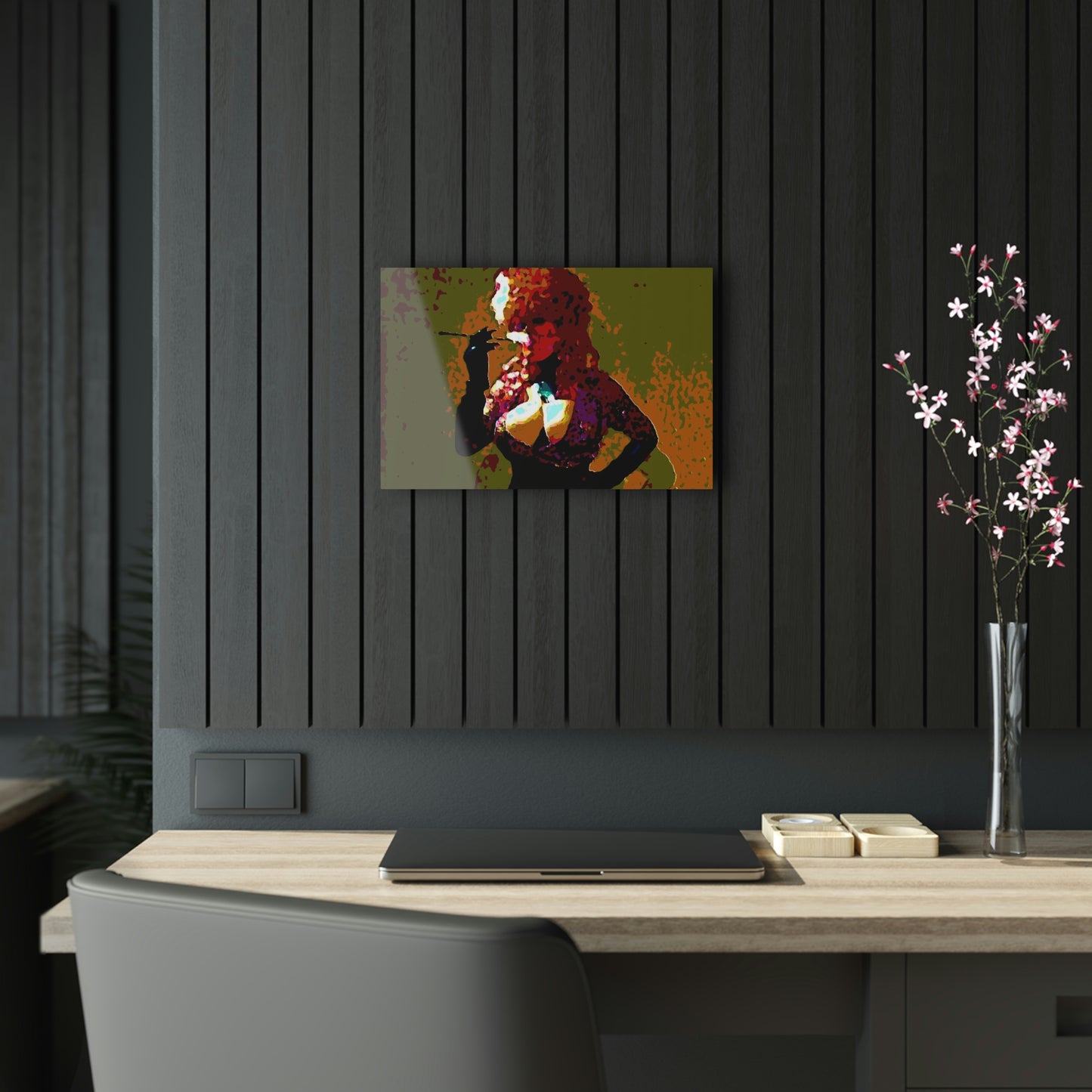 Acrylic Prints ... A Colleague Overseas ... 'Enjoying A Fag' ... Original Works ... "April Fools 2023" ... Hot-Tranny-Smoke ...