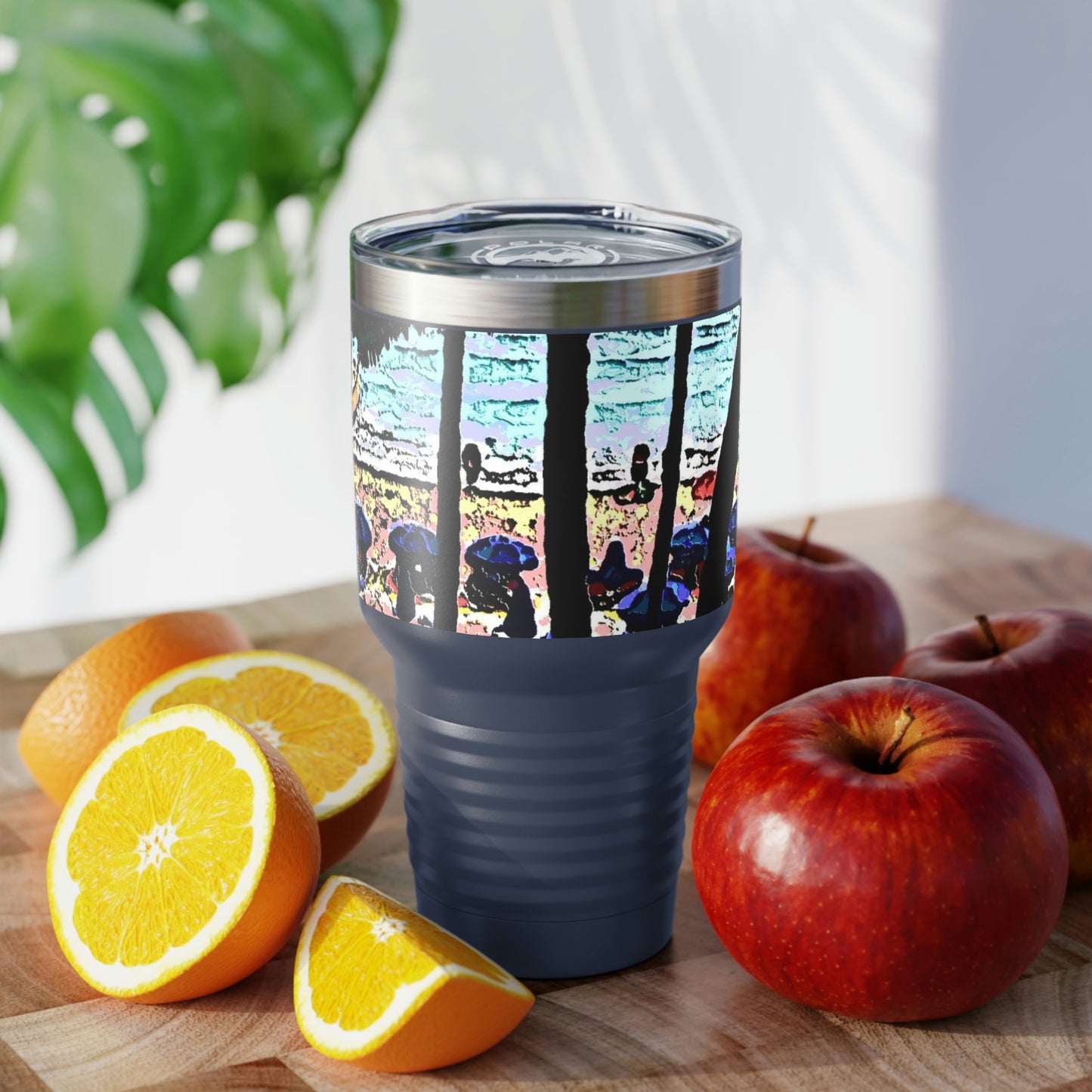 Ringneck Tumbler, 30oz ... "A Beautiful Beach Amongst The Palms" ... The Outrigger Waikiki, Honolulu, Oahu ... Original Works ...