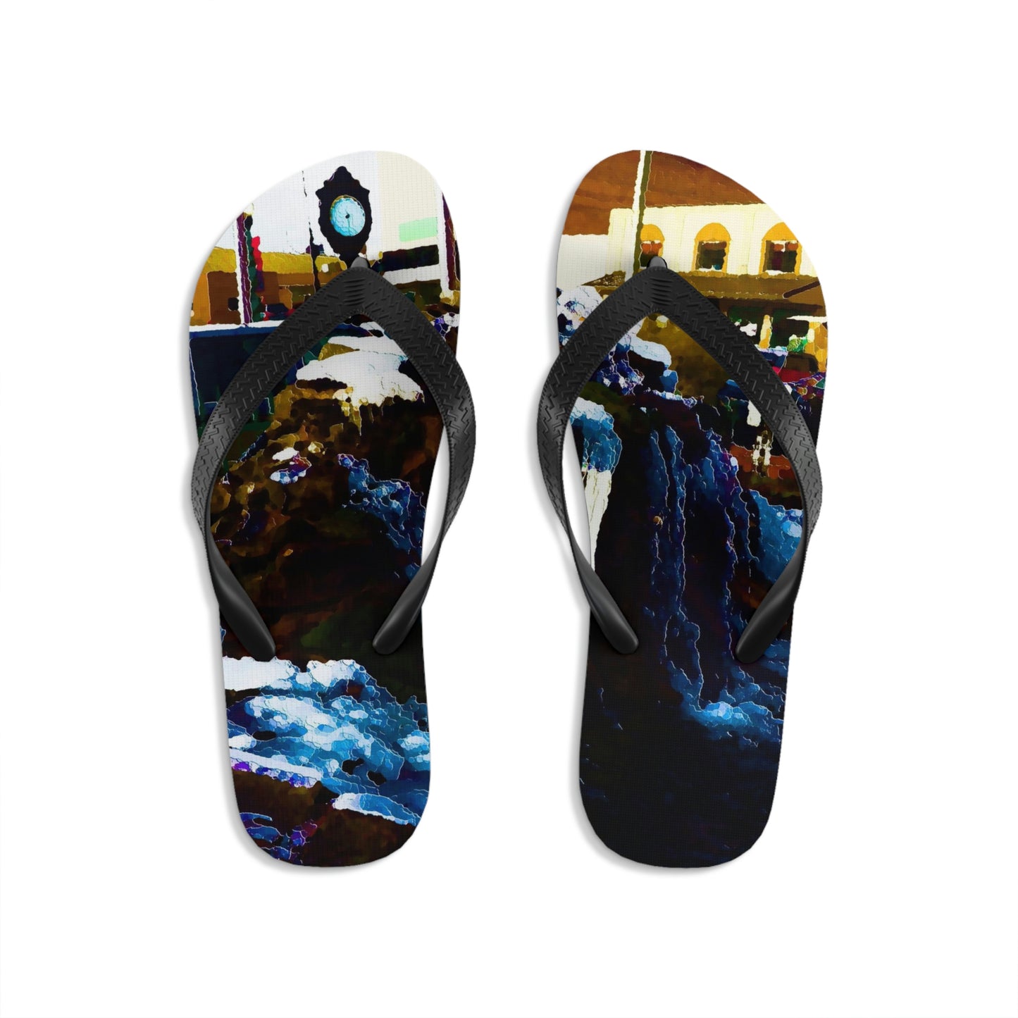 Unisex Flip-Flops ...  "Ice & Water Sculpted" ... Downtown Grangeville, Idaho ... Adjacent To Irwin Pharmacy ... 5Jan23 ... Original Works ...