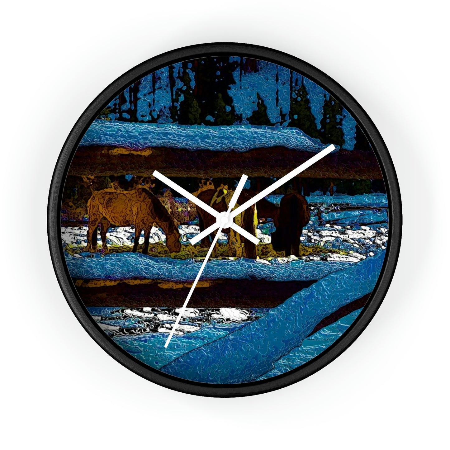 Wall clock ... A Horse ... A Saddle ...  Foraging Through The Snow ...  An_Asses 'Cry' ... Central Idaho, November 2022 ...  Original Works ...