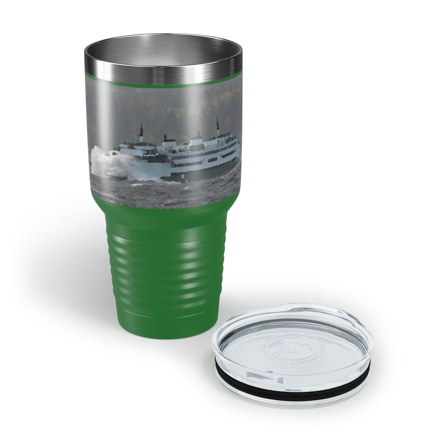 Ringneck Tumbler, 30oz ... WADOT Ferry Crossing ... "A Very Rough Day" ... Mulkiteo Route ... Family Archives ... Early 1990's' ... Original Works ...