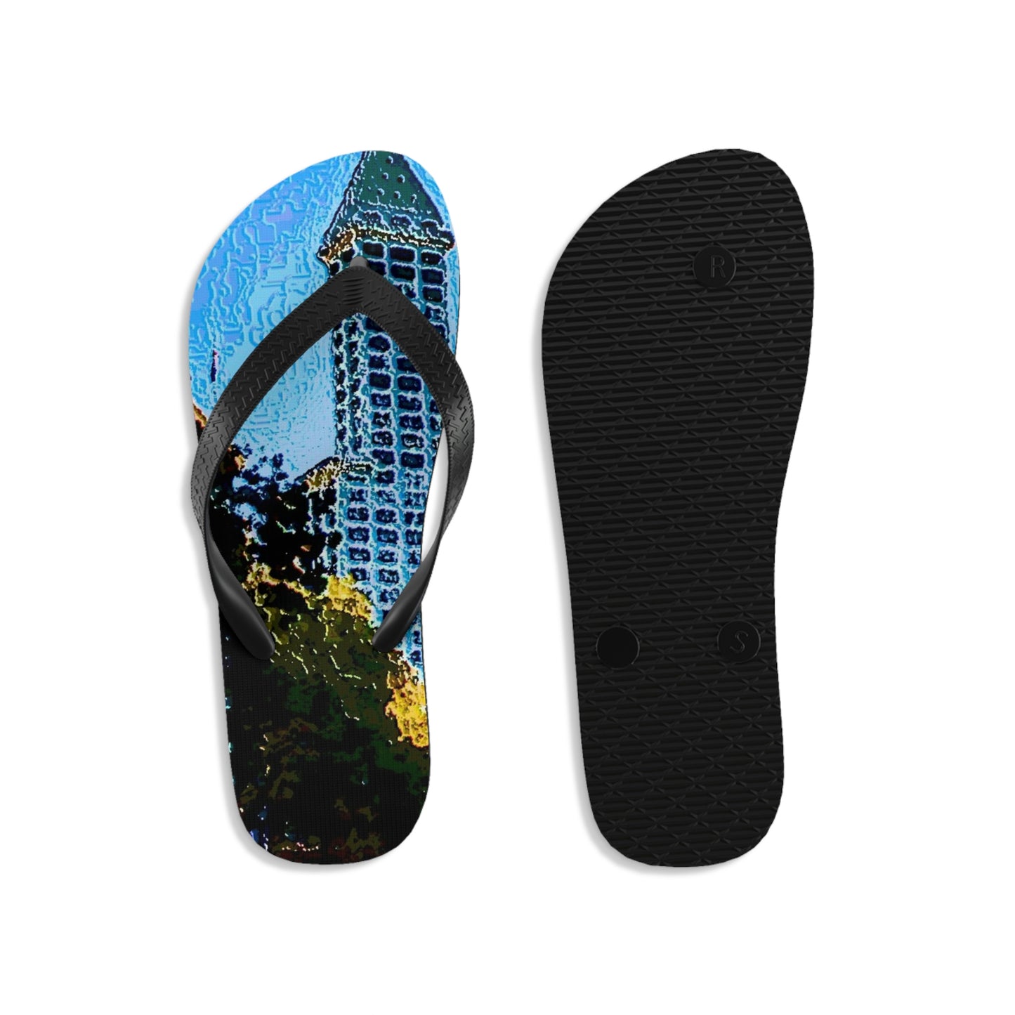 Unisex Flip-Flops ...  Pioneer Square & Smith Tower ... 'That World Famous View' ... Colleague Supplied Photo ... Original Works ...