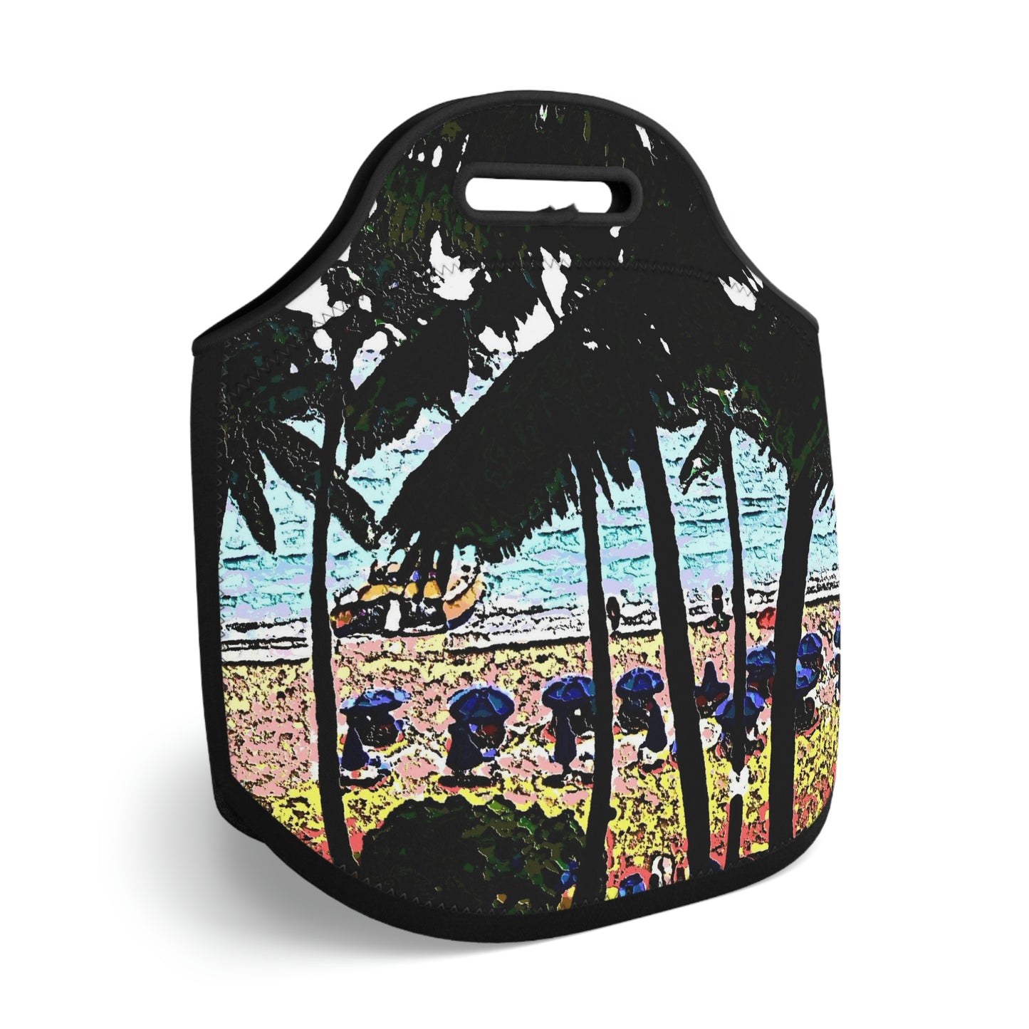 Neoprene Lunch Bag ... "A Beautiful Beach Amongst The Palms" ... The Outrigger Waikiki, Honolulu, Oahu ... Original Works ...