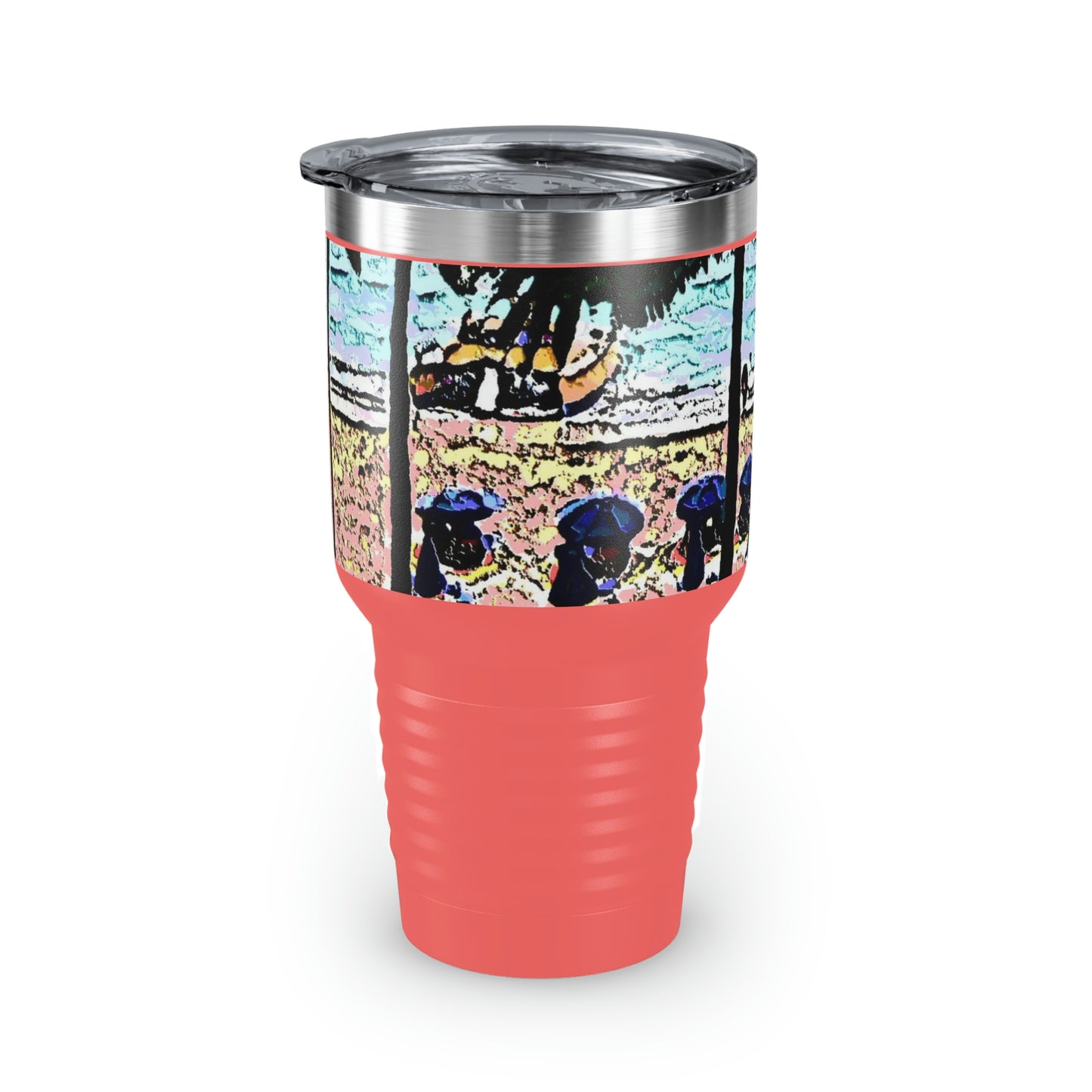 Ringneck Tumbler, 30oz ... "A Beautiful Beach Amongst The Palms" ... The Outrigger Waikiki, Honolulu, Oahu ... Original Works ...