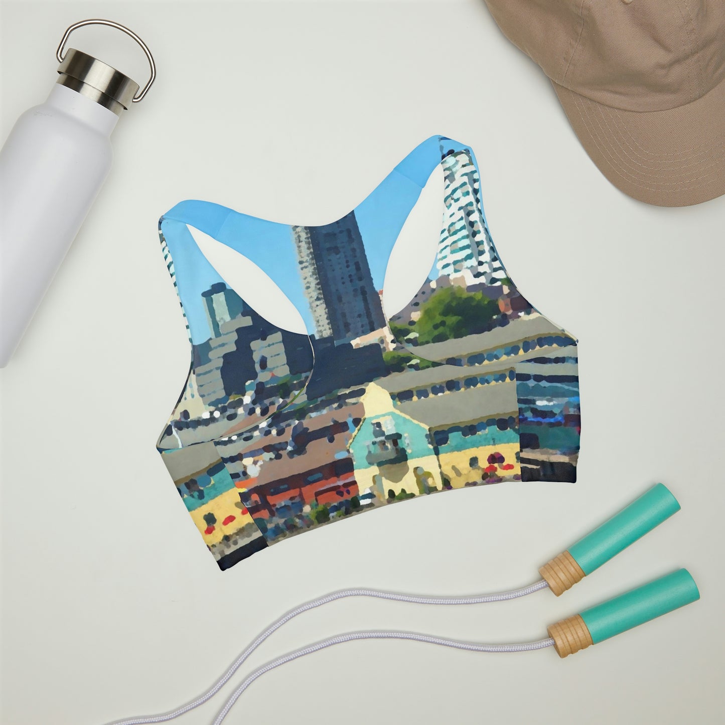 Girls' Double Lined Seamless Sports Bra ... That Classic Wheel ... 'Seattle's Wheel' ... & Old Classic Waterside Vendors ...  'Family Archives' ... Original Works ...