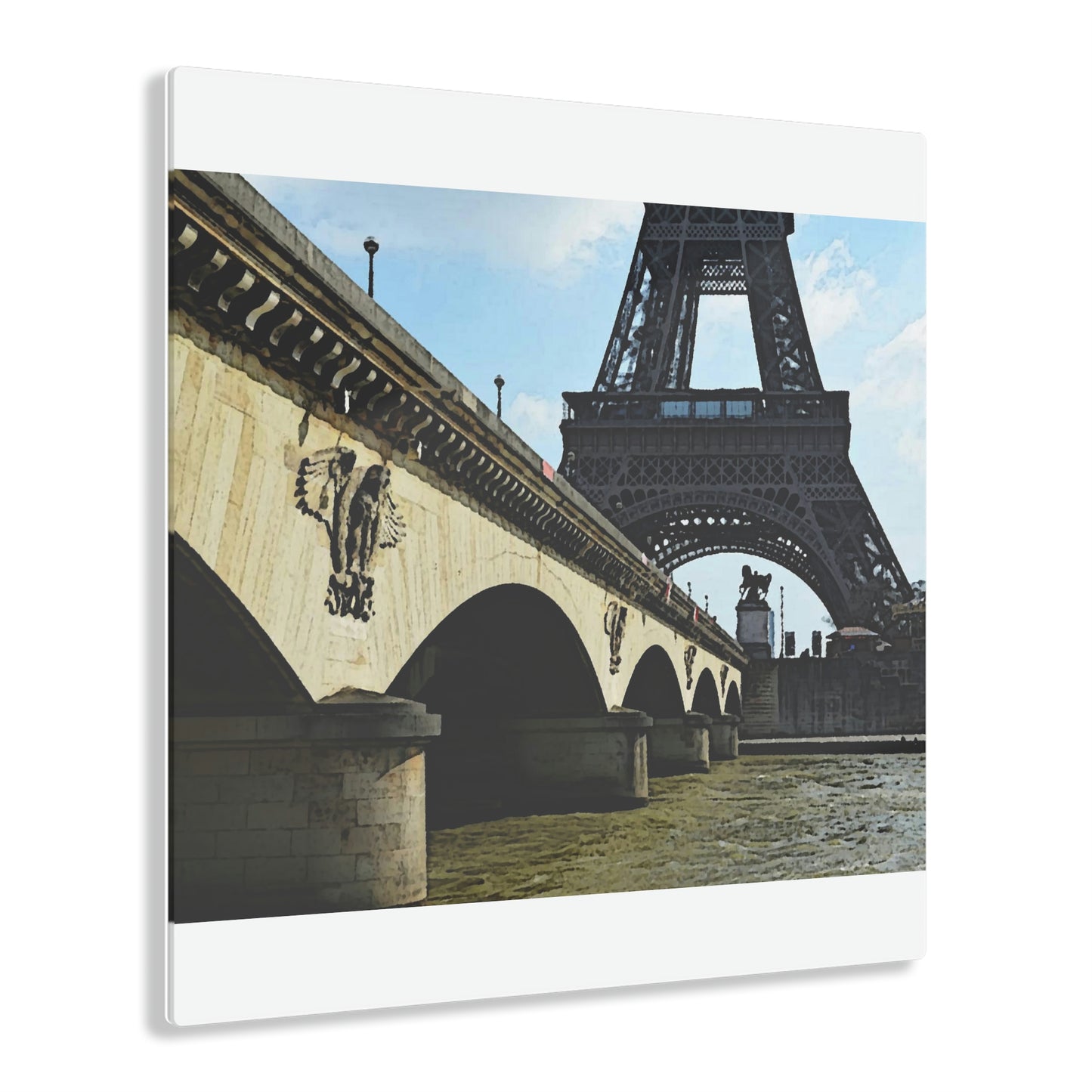 Acrylic Prints ...  Le Tour D'Eiffel ..."Along The Water" ... Barbara Joan Bonnell-Holt ... Le Voyage De Paris: 1972 ... Original Works ...