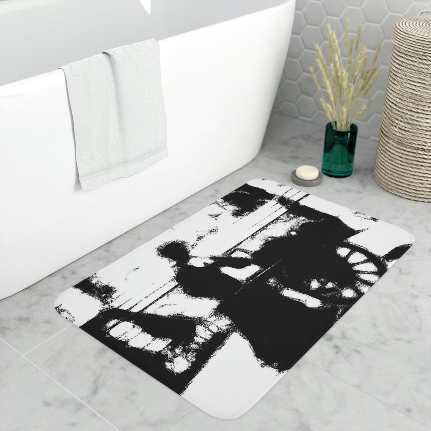 Memory Foam Bath Mat ... Dublin's "Molly Malone Along Grafton Street" ... Cryin' Cockels & Muscles Alive-Alive-Oh ... Circa 2003 ... Original Works ...