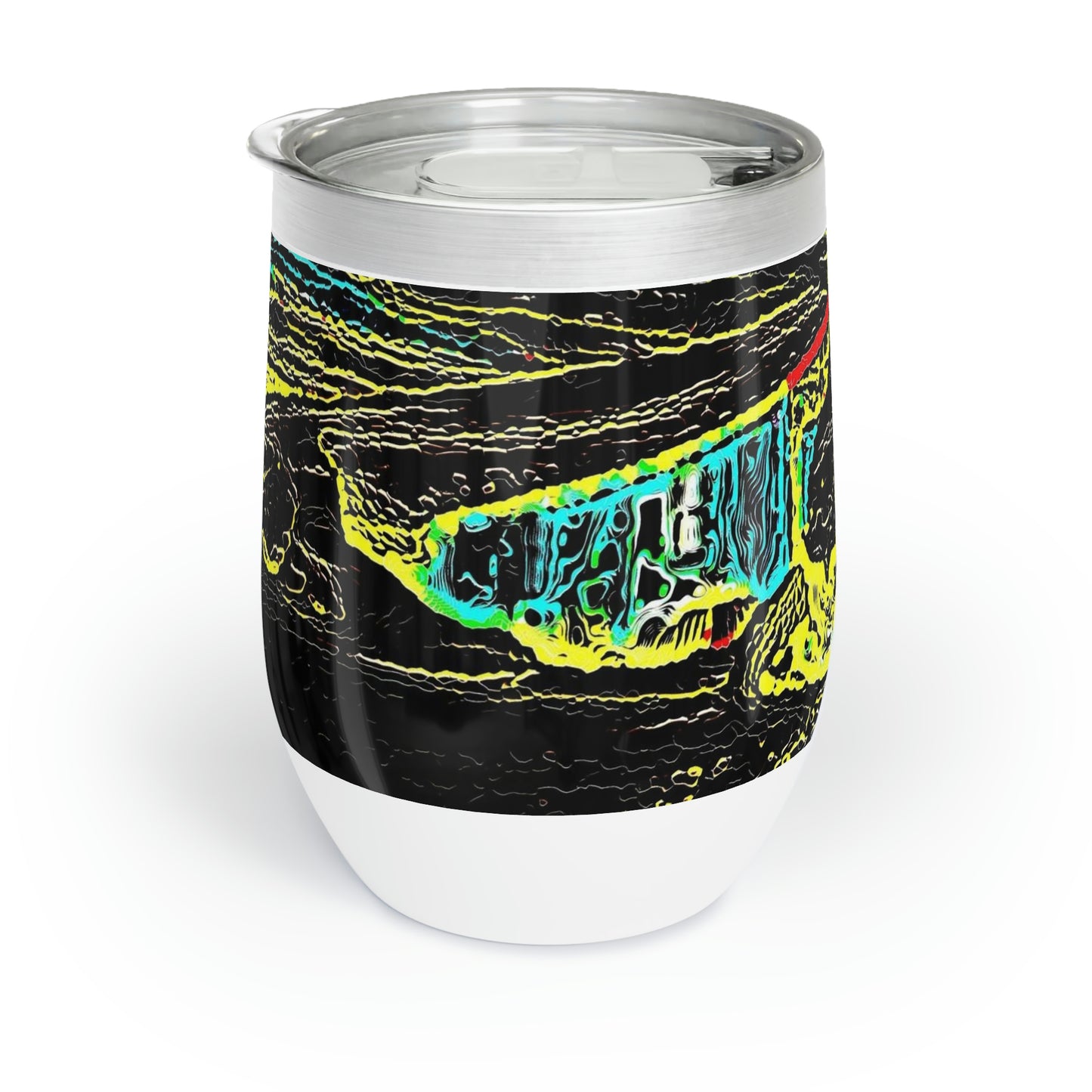 Chill Wine Tumbler ... "Snow Vehicle In Snow Storm At-Rest" ... Circa 12Mar23 ... Central Idaho ... 18-Hours Rendering Time: Original Works ...