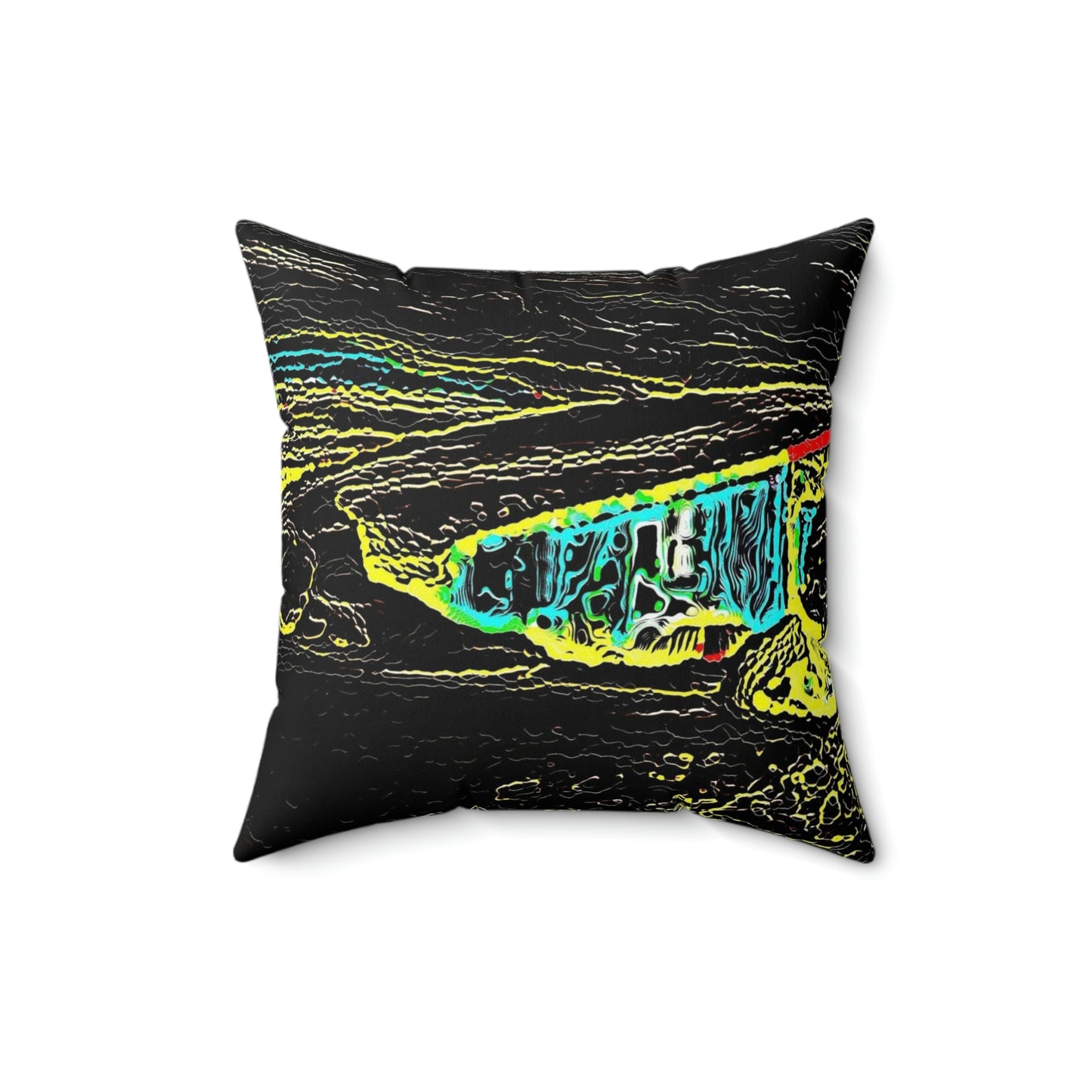 Faux Suede Square Pillow ...  "Snow Vehicle In Snow Storm At-Rest" ... Circa 12Mar23 ... Central Idaho ... 18-Hours Rendering Time: Original Works ...