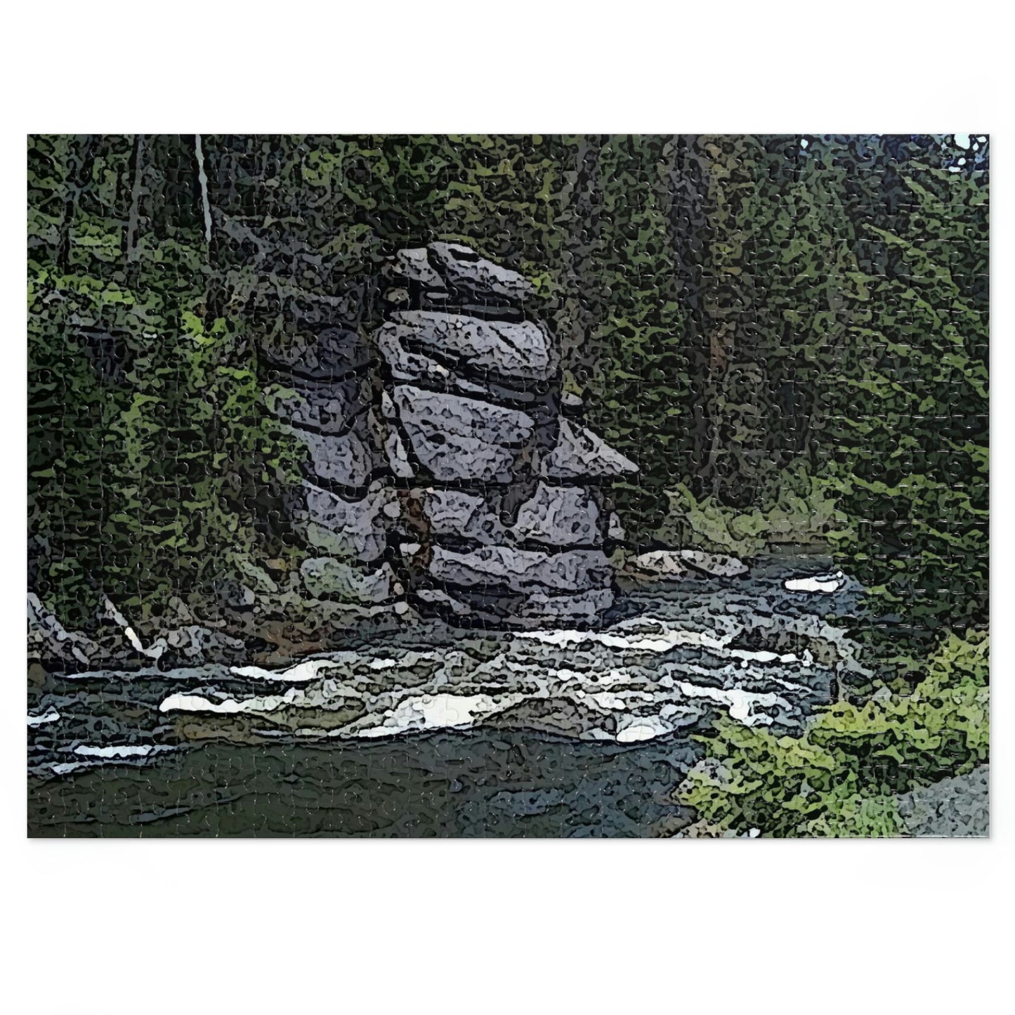 Jigsaw Puzzle (30, 110, 252, 500,1000-Piece) ..."I Am Innocent" ... Tricky-Dick Immortalized ... Nixon Rock: Along The River ... Central Idaho, Summer 2020 ... Original Works ...