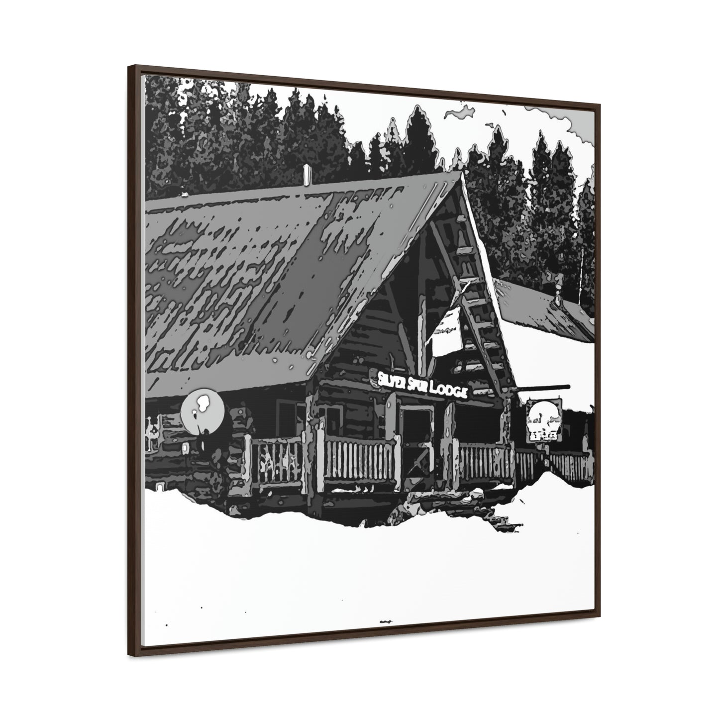 Gallery Canvas Wraps, Square Frame ... A Beautiful Lodge & Back-Country Outfitter In A Mountain Town ... 'Dixie, Idaho, November 2022' ... Original Works ...