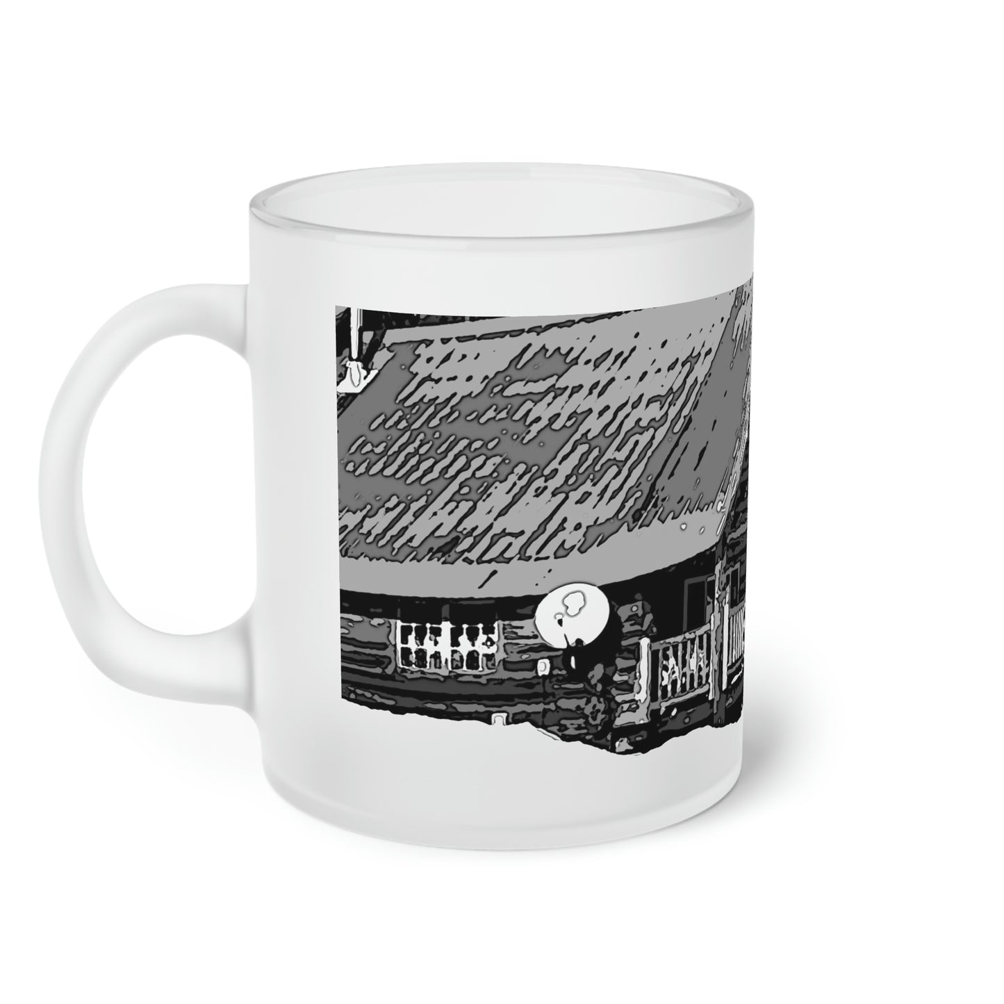 Frosted Glass Mug ... A Beautiful Lodge & Back-Country Outfitter In A Mountain Town ... 'Dixie, Idaho, November 2022' ... Original Works ...