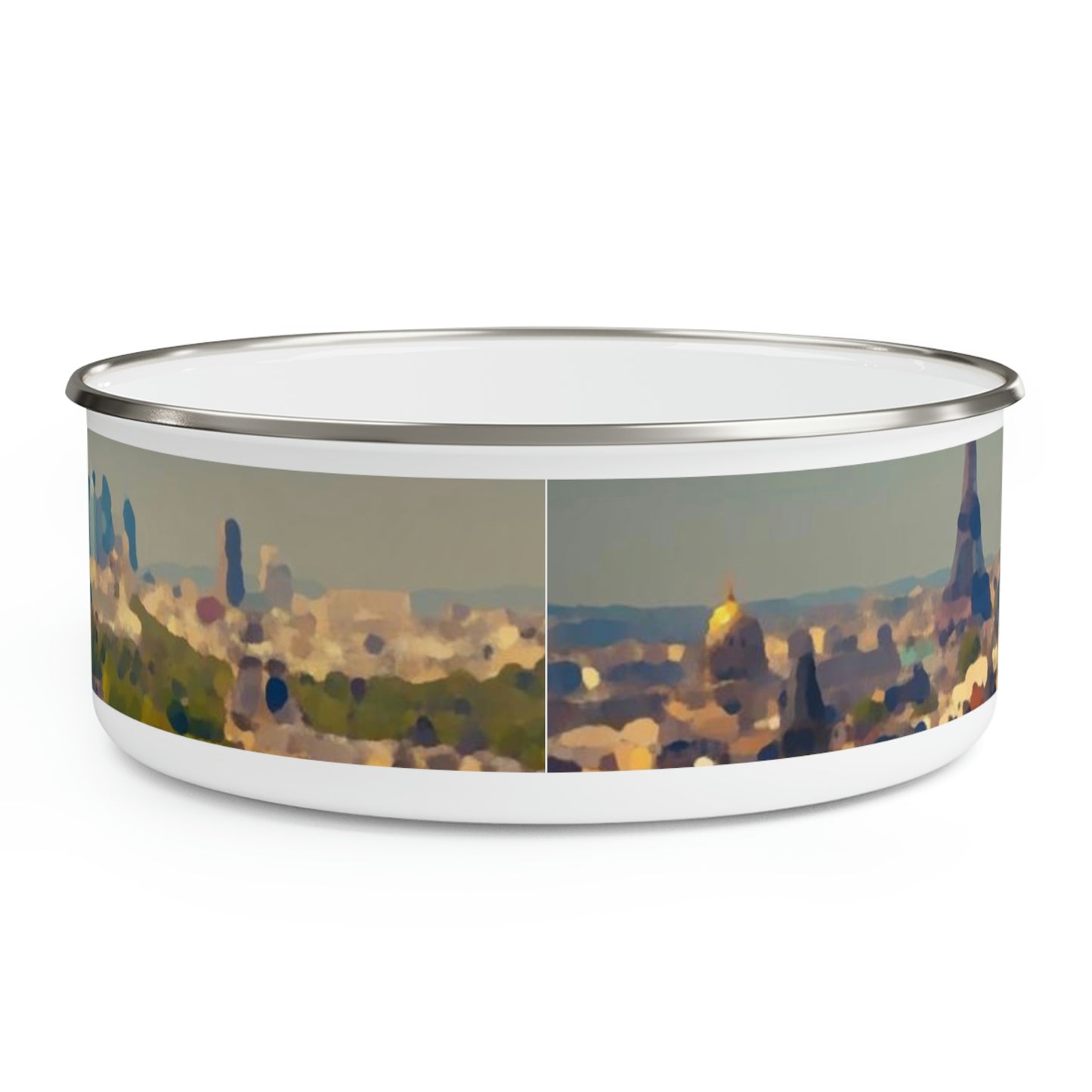 Enamel Bowl ... Au Paris ... "Along The River Seine" ... Barbara Joan Bonnell-Holt: 1972 ... Original Works ...