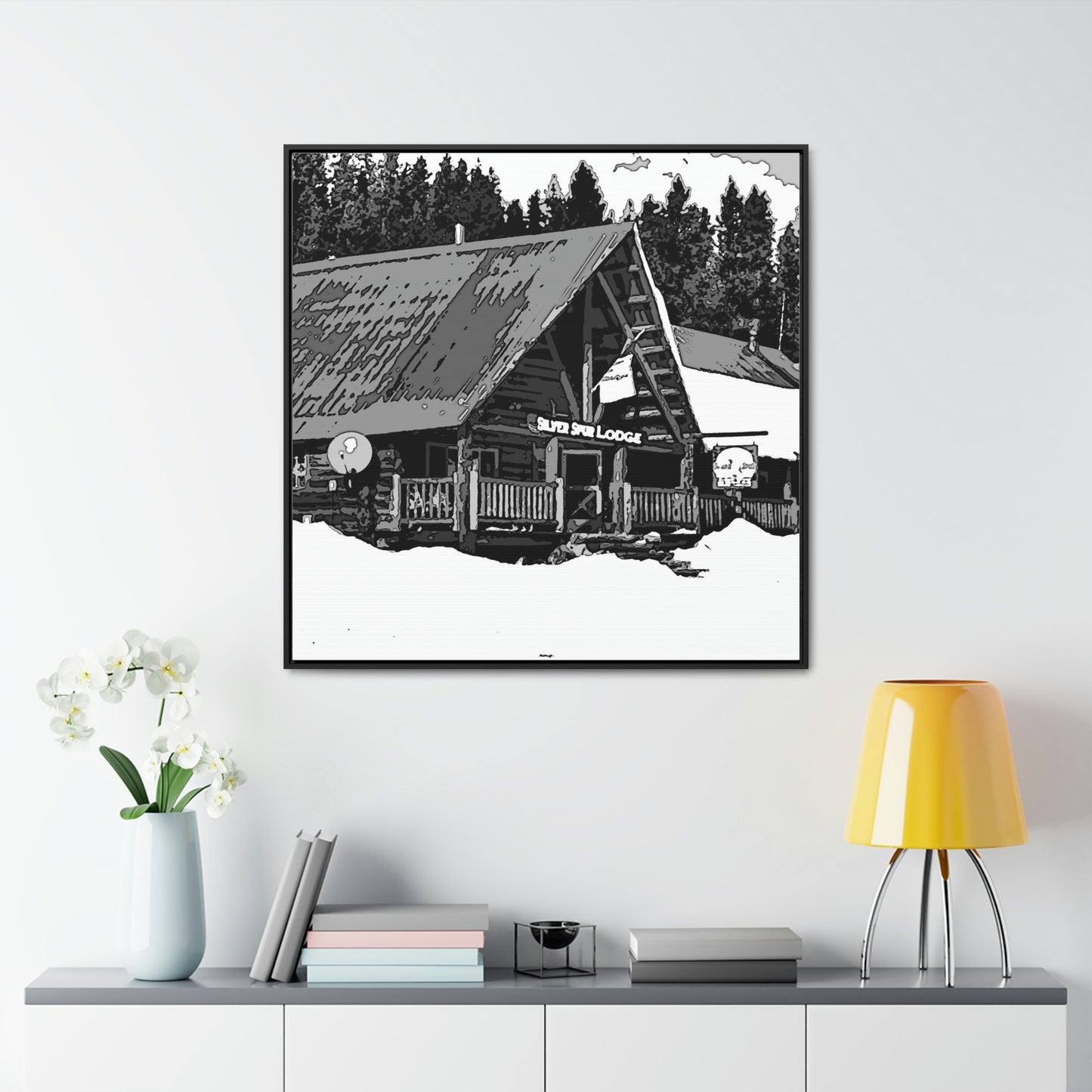 Gallery Canvas Wraps, Square Frame ... A Beautiful Lodge & Back-Country Outfitter In A Mountain Town ... 'Dixie, Idaho, November 2022' ... Original Works ...