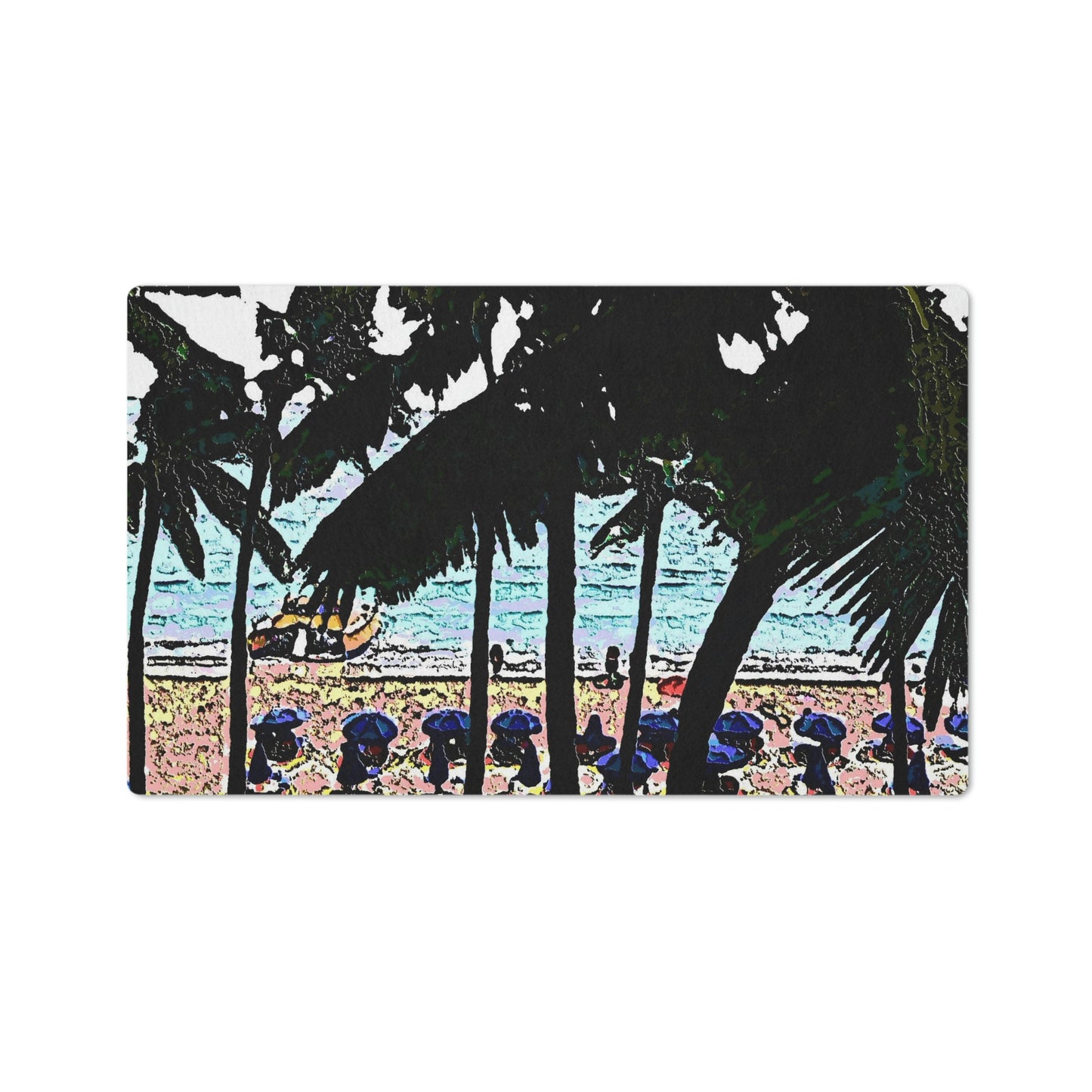Floor Mat ... "A Beautiful Beach Amongst The Palms" ... The Outrigger Waikiki, Honolulu, Oahu ... Original Works ...