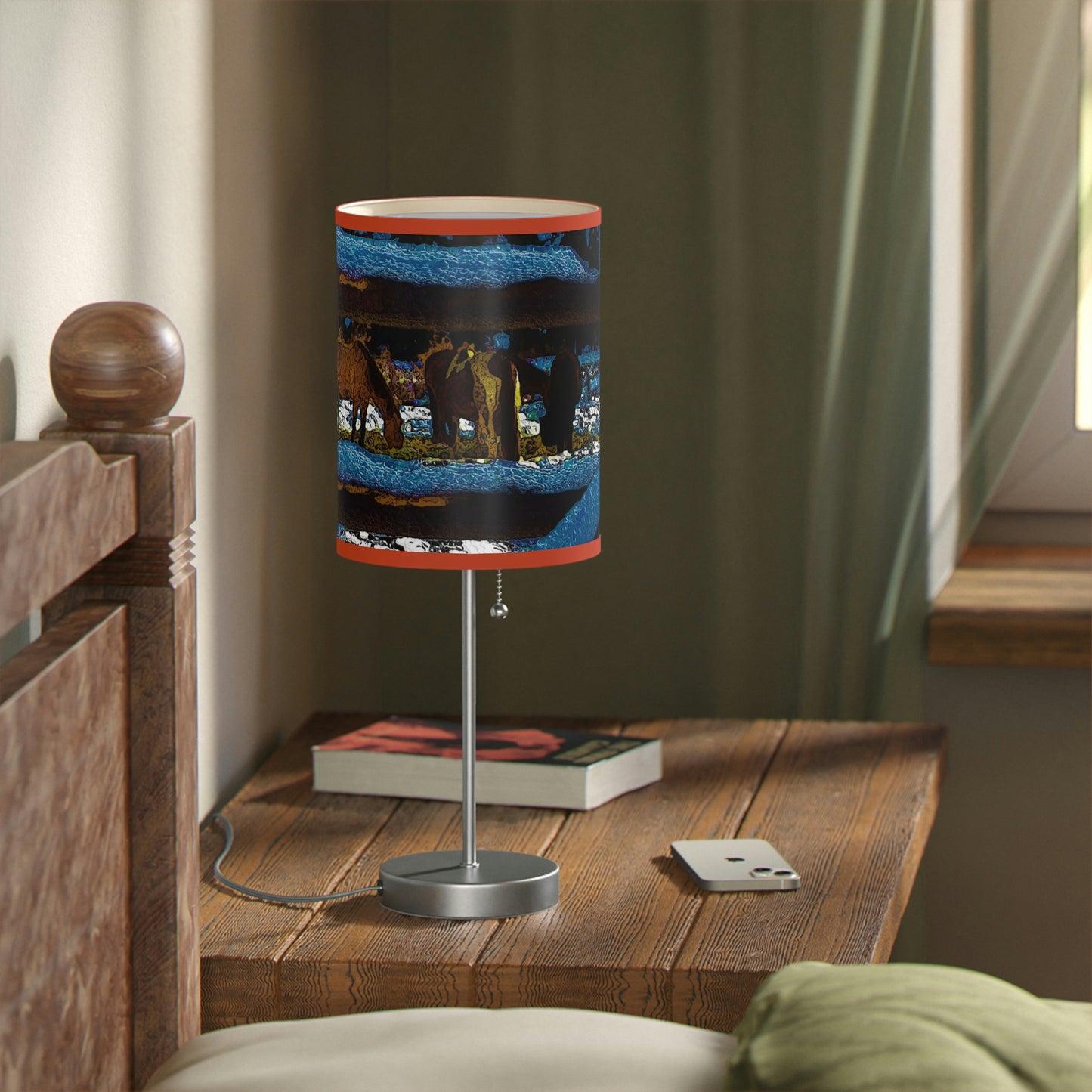 Lamp on a Stand, US|CA plug ... Corraled Horses In Winter ... Central Idaho, 5,600 Ft. Elevation