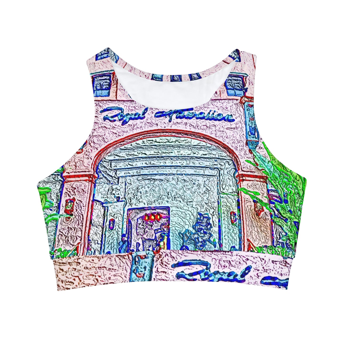High Neck Crop Bikini Top ... "La Grande Entree" At: 'The Pink Palace' ... The Royal Hawai'ian ... Honolulu, HI ... '27Oct2014' ... Original Works ...