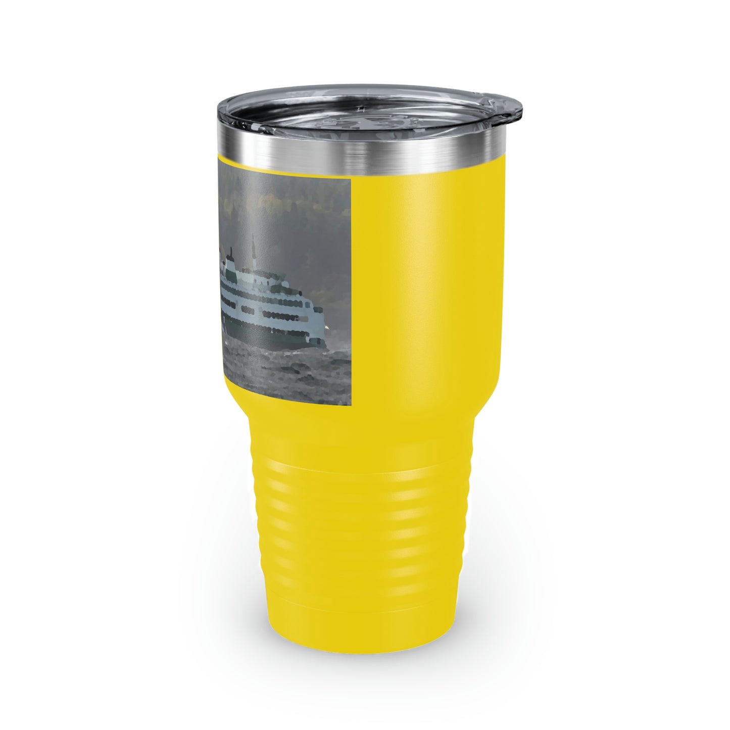 Ringneck Tumbler, 30oz ... WADOT Ferry Crossing ... "A Very Rough Day" ... Mulkiteo Route ... Family Archives ... Early 1990's' ... Original Works ...