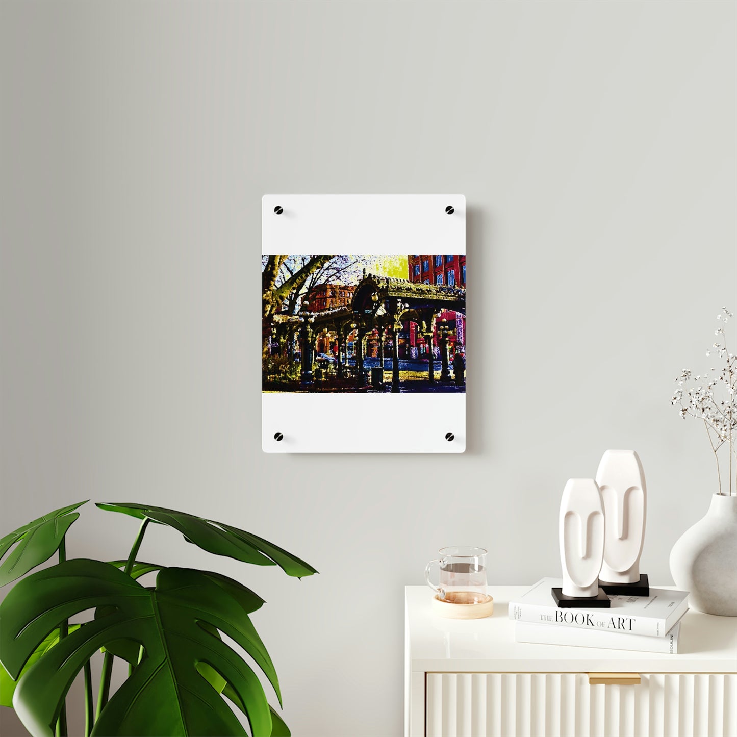 Acrylic Wall Art Panels ... A Very Fine Place To Meet ... To Catch The Bus ... 'To Find A Friend' .. Just-To-Hangout ... Dr FJHolt Base Photo ... Original Works ...