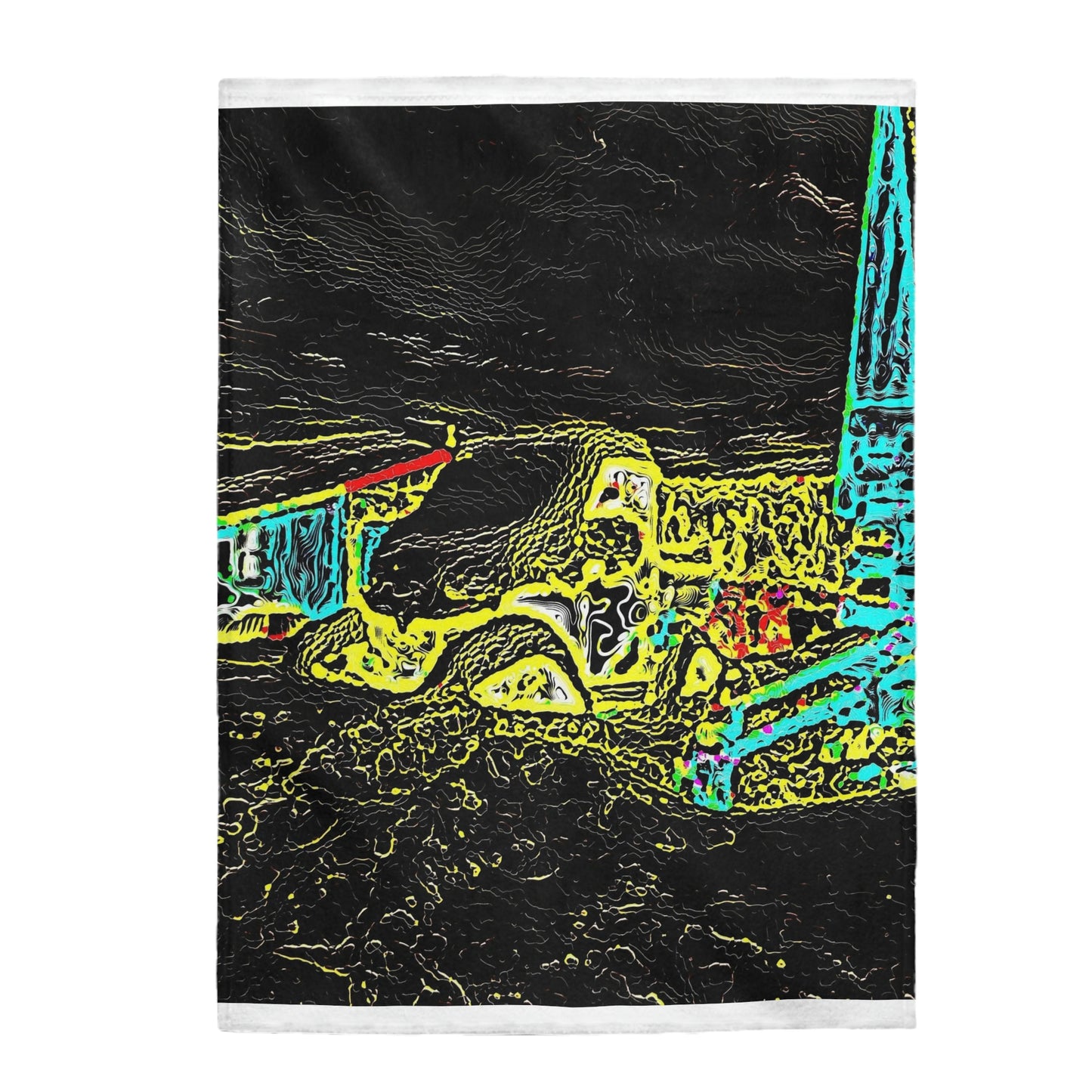 Velveteen Plush Blanket ...  "Snow Vehicle In Snow Storm At-Rest" ... Circa 12Mar23 ... Central Idaho ... 18-Hours Rendering Time: Original Works ...